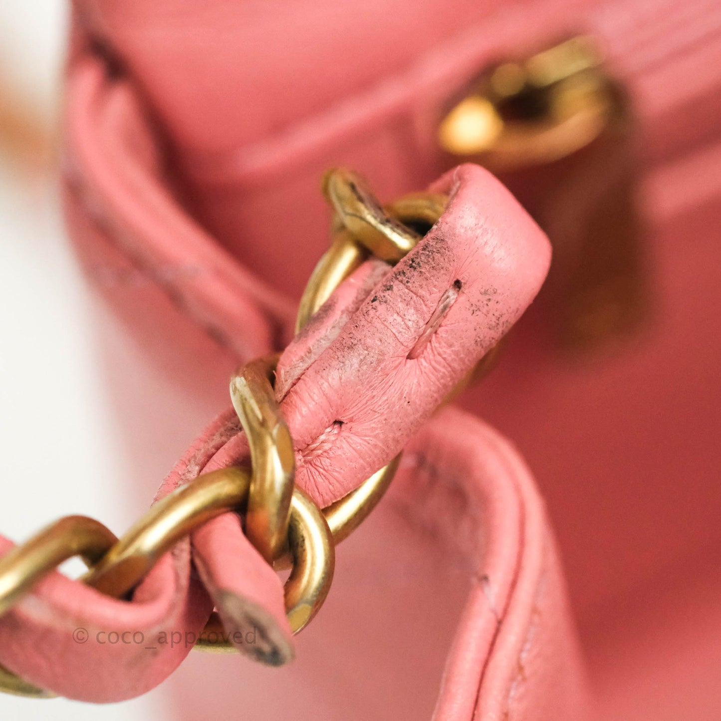 Chanel Quilted Mini Square Pink Lambskin Aged Gold Hardware 19S