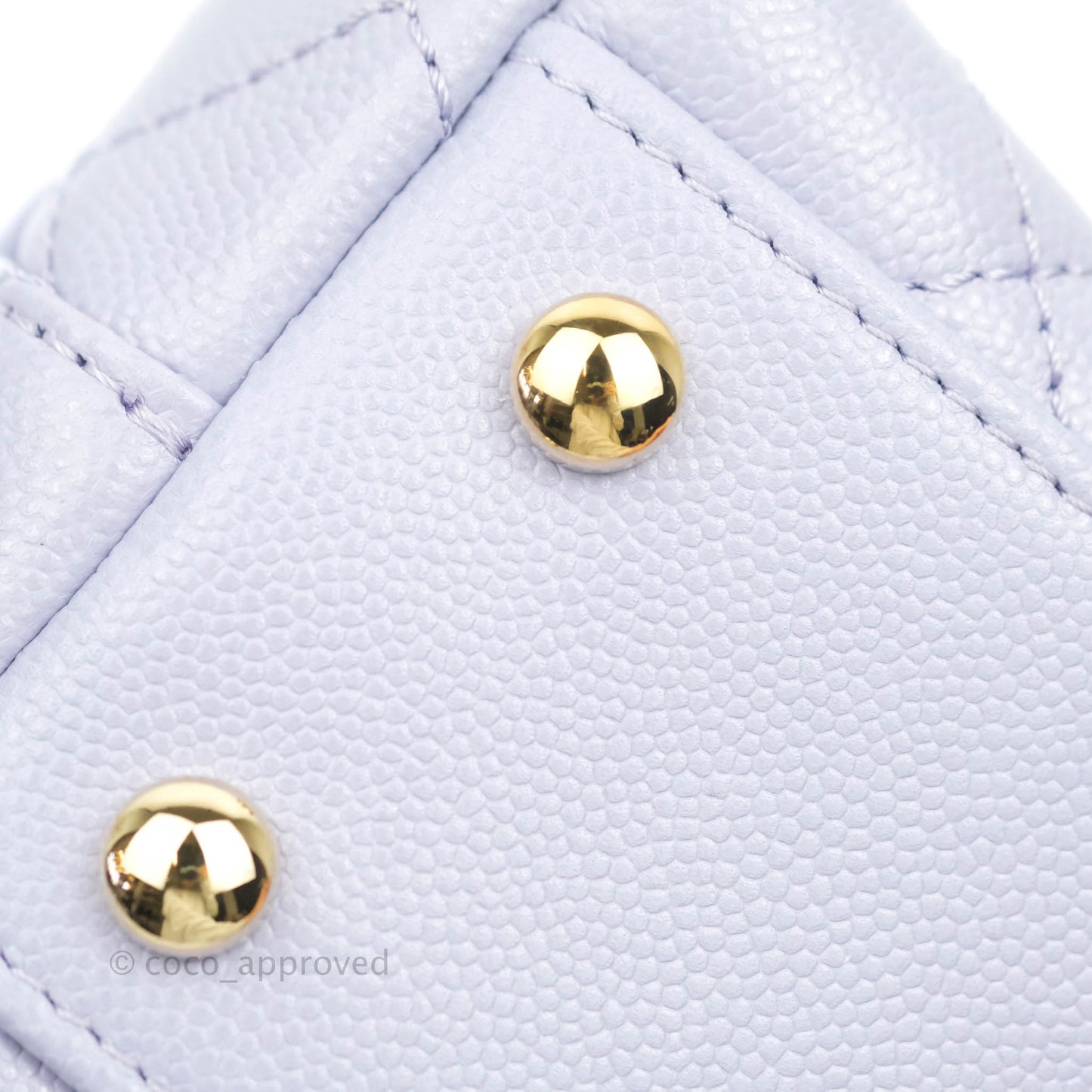 Chanel Mini (Small) Coco Handle Quilted Purple Lilac Caviar Gold Hardware 21K