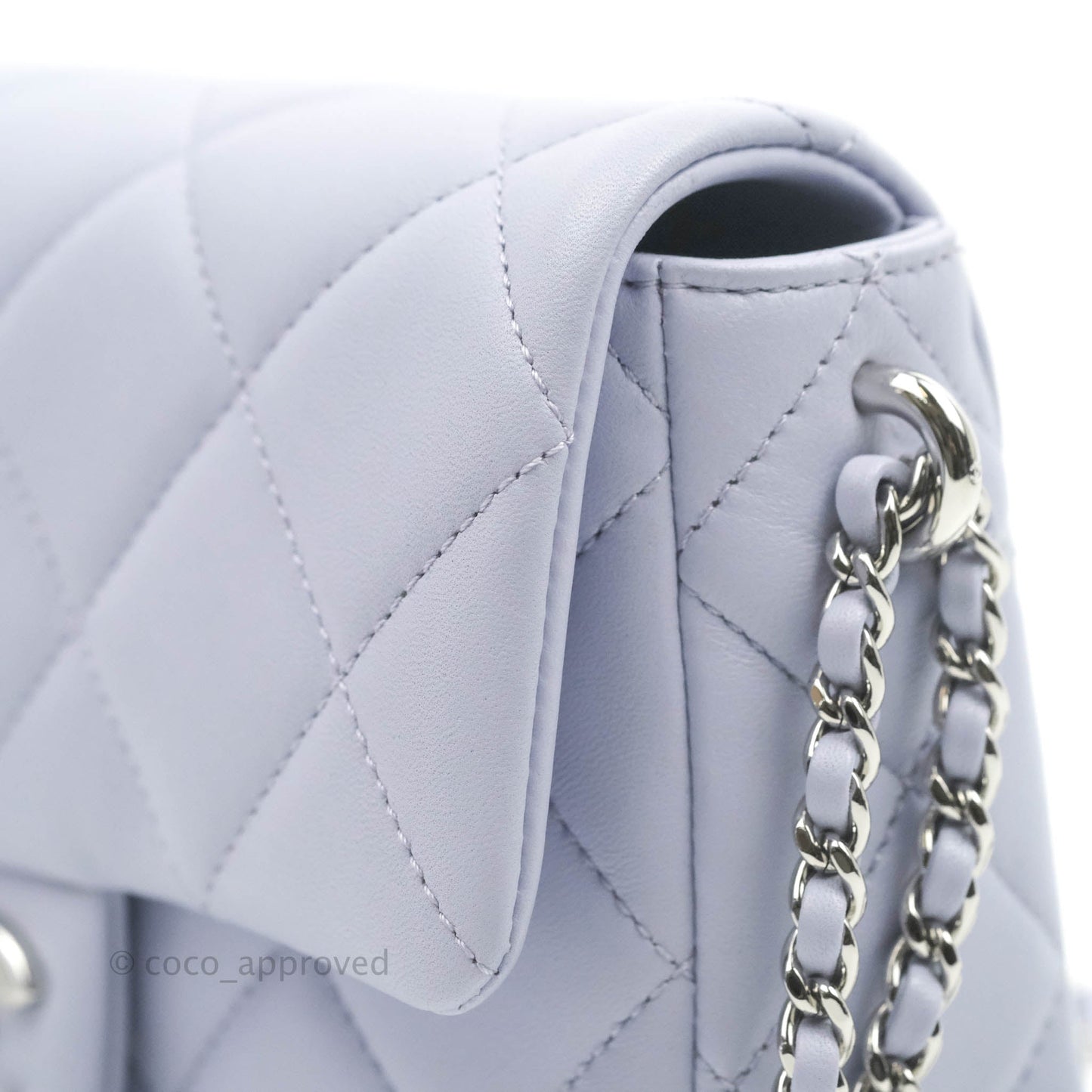 Chanel Quilted My Perfect Mini With Pearl Lilac Lambskin Silver Hardware
