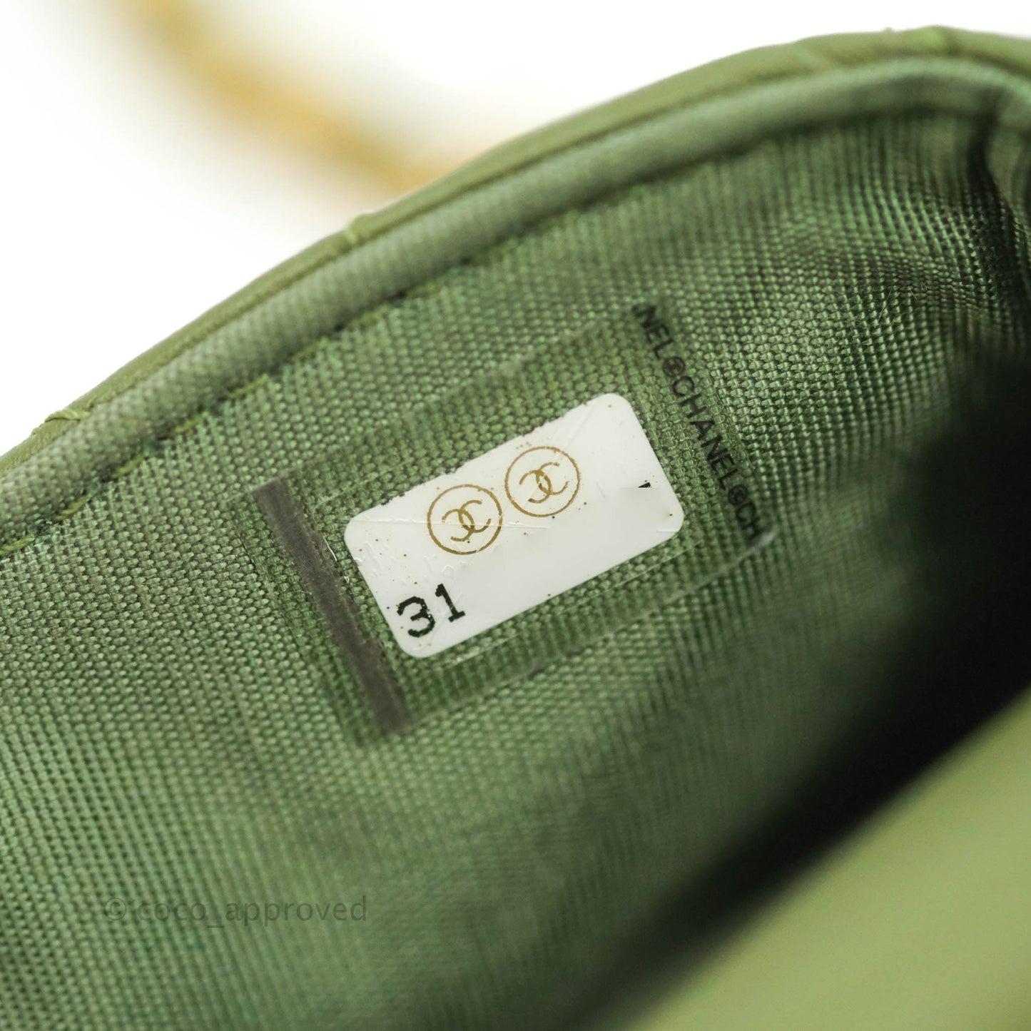 Chanel Clutch with Chain Olive Calfskin Aged Gold Hardware