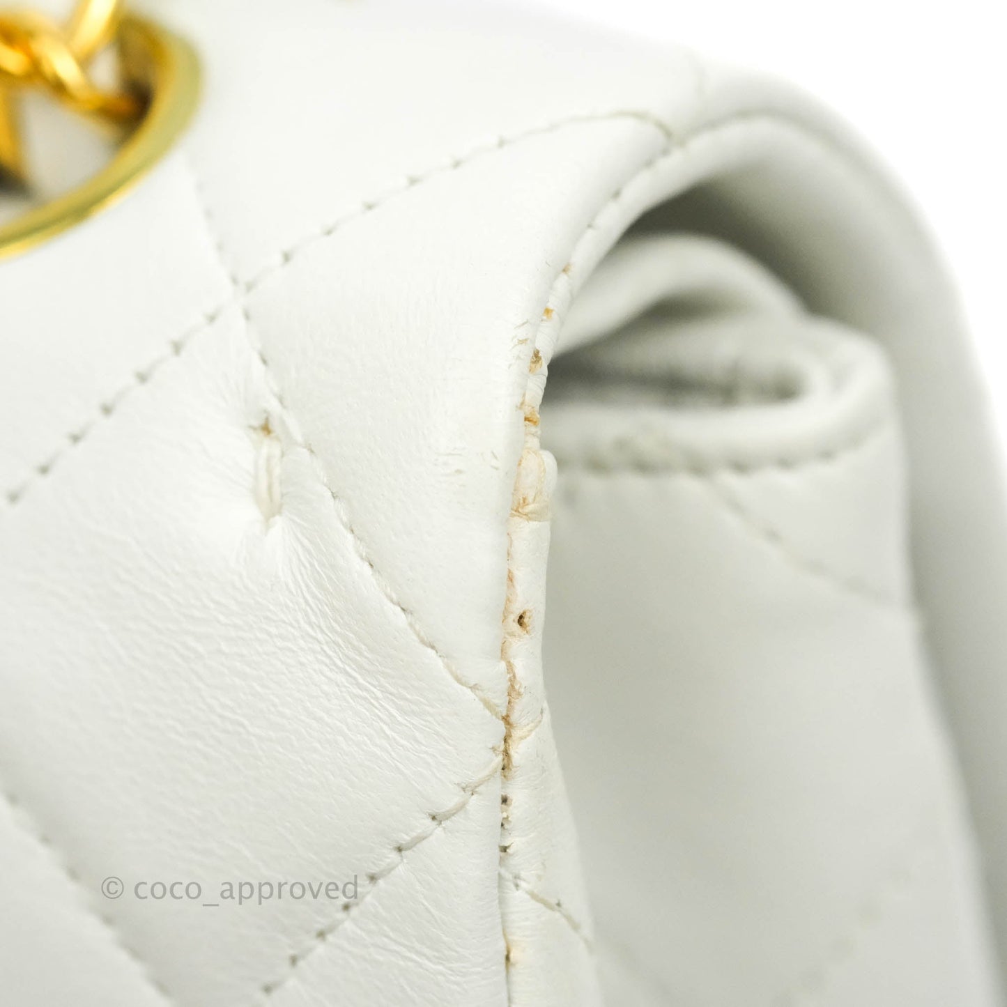 Chanel Classic Vintage Small S/M Flap White Lambskin 24K Gold Hardware