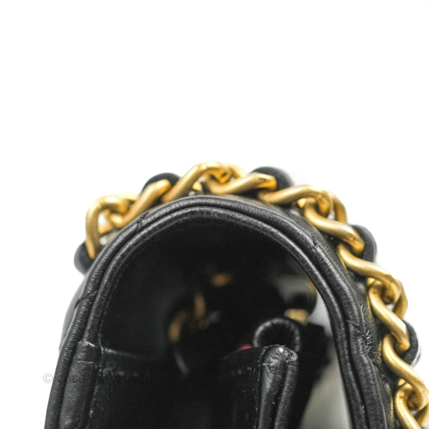 Chanel Quilted Wallet on Chain WOC Chain Around Black Lambskin Aged Gold Hardware