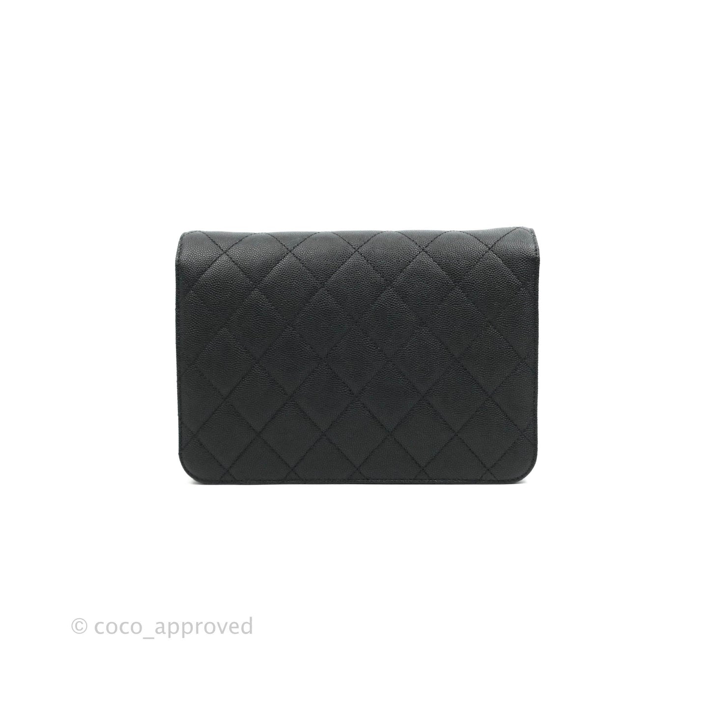 Chanel Quilted Like The Wallet Medium Flap Black Caviar Gold Hardware 22C