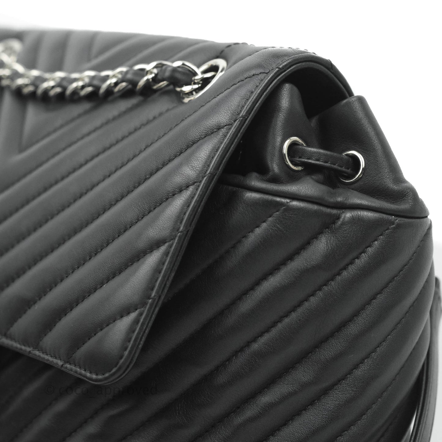 Chanel Medium Chevron Urban Spirit Backpack Black Calfskin Silver Hardware