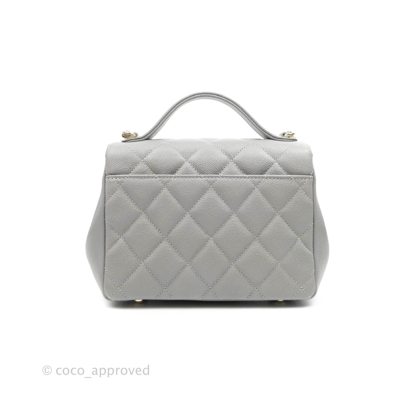 Chanel Quilted Small Business Affinity Flap Grey Caviar Gold Hardware
