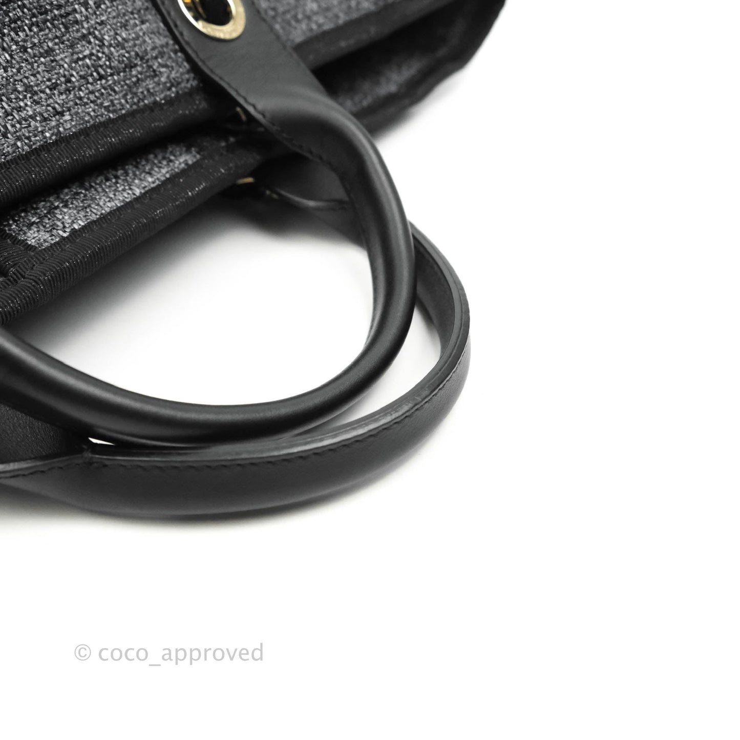 Chanel Deauville Charcoal Grey Canvas Gold Hardware