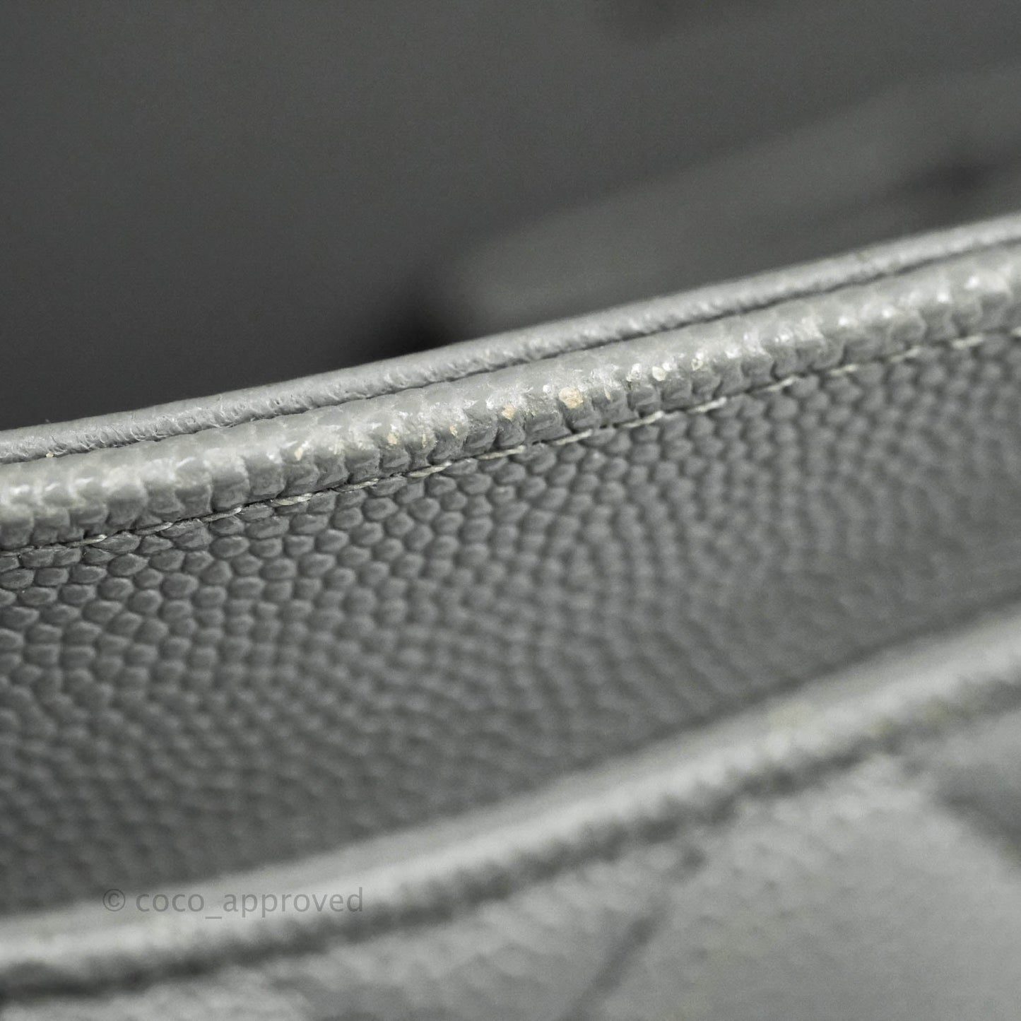 Chanel Small Classic Quilted Flap Grey Caviar Gold Hardware 20C