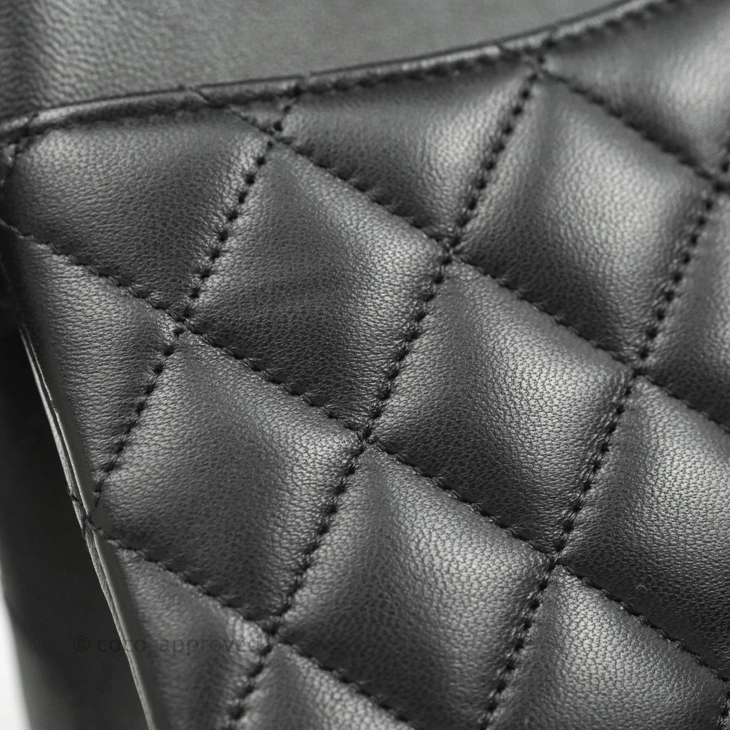 Chanel Classic M/L Medium Double Flap Black Lambskin Silver Hardware