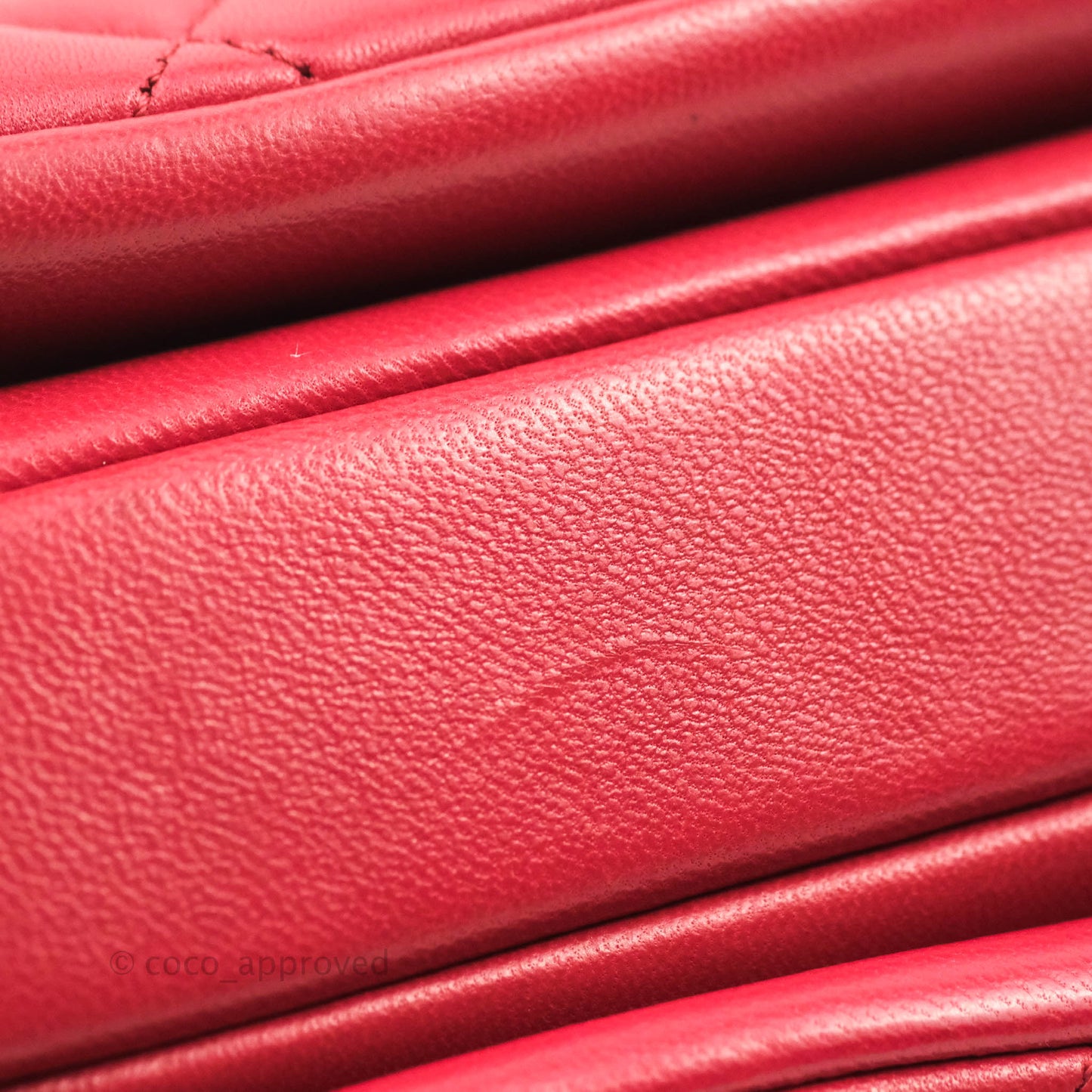 Chanel Small Quilted Trendy CC Red Lambskin Gold Hardware