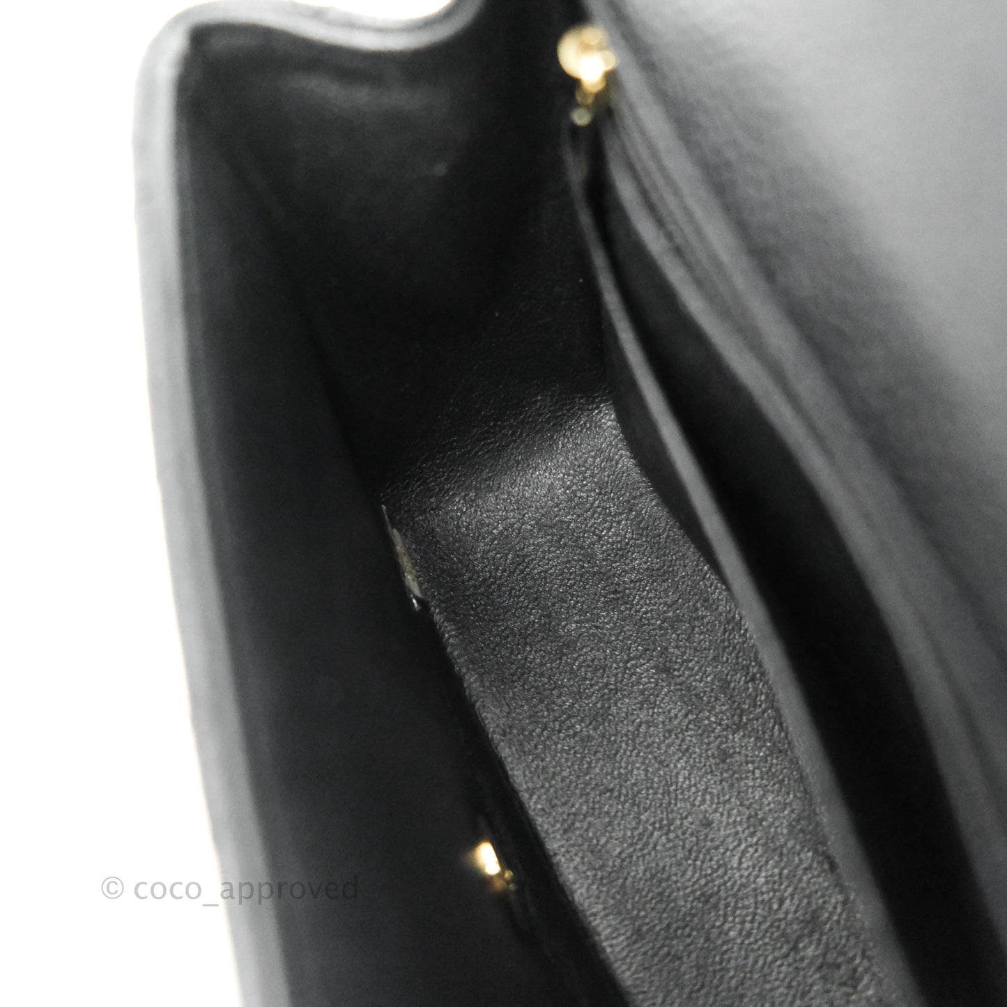 Chanel Quilted Mini Square Flap Bag Black Caviar Aged Gold Hardware