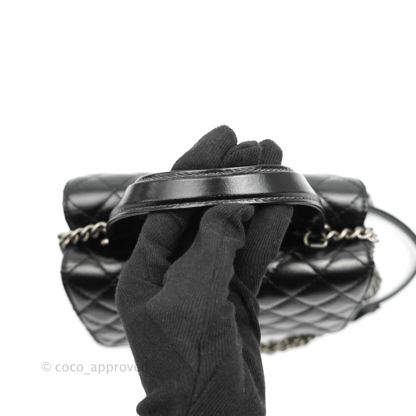 Chanel Quilted Double Sided Flap Black Aged Calfskin Ruthenium Hardware