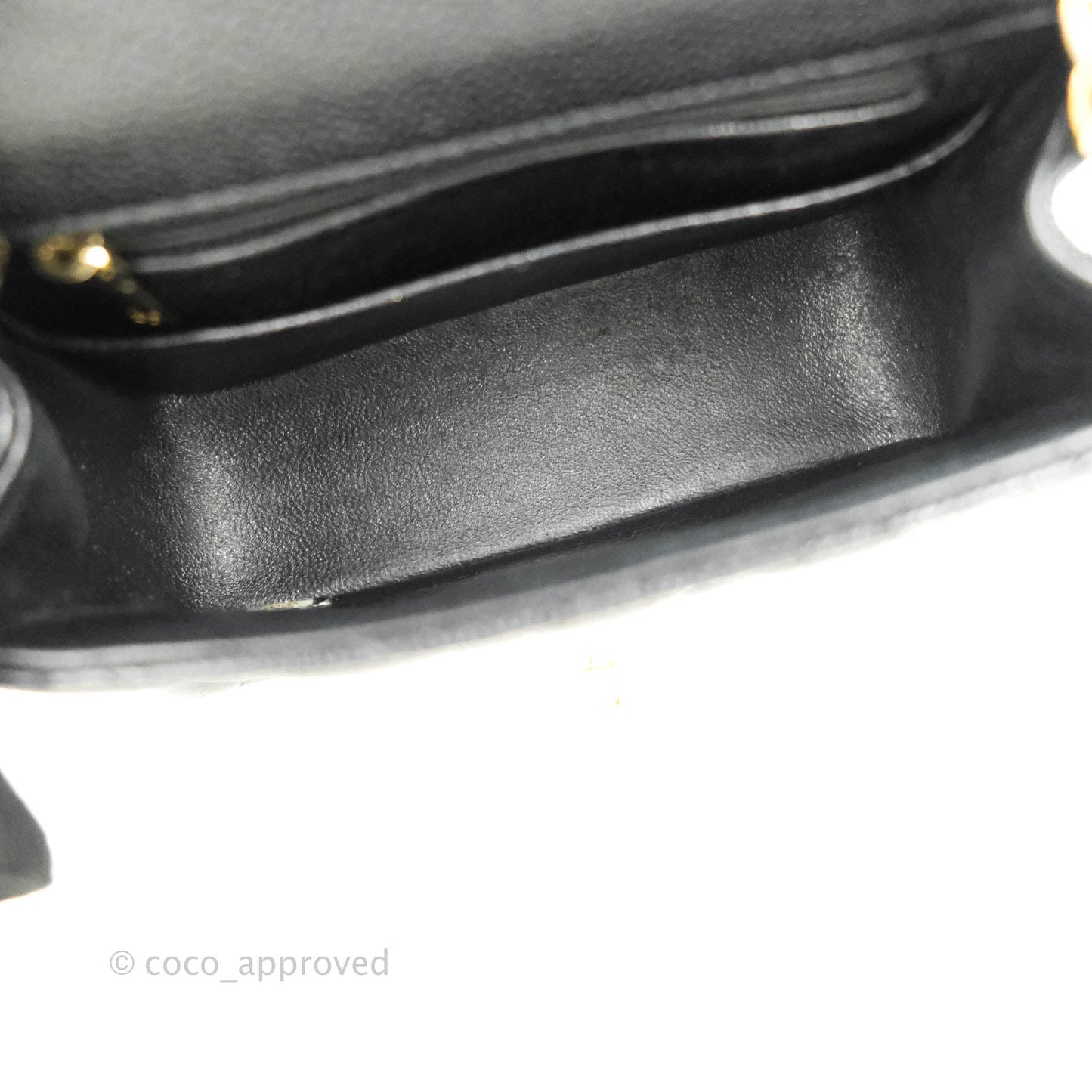Chanel Quilted Mini Square Flap Bag Black Caviar Aged Gold Hardware