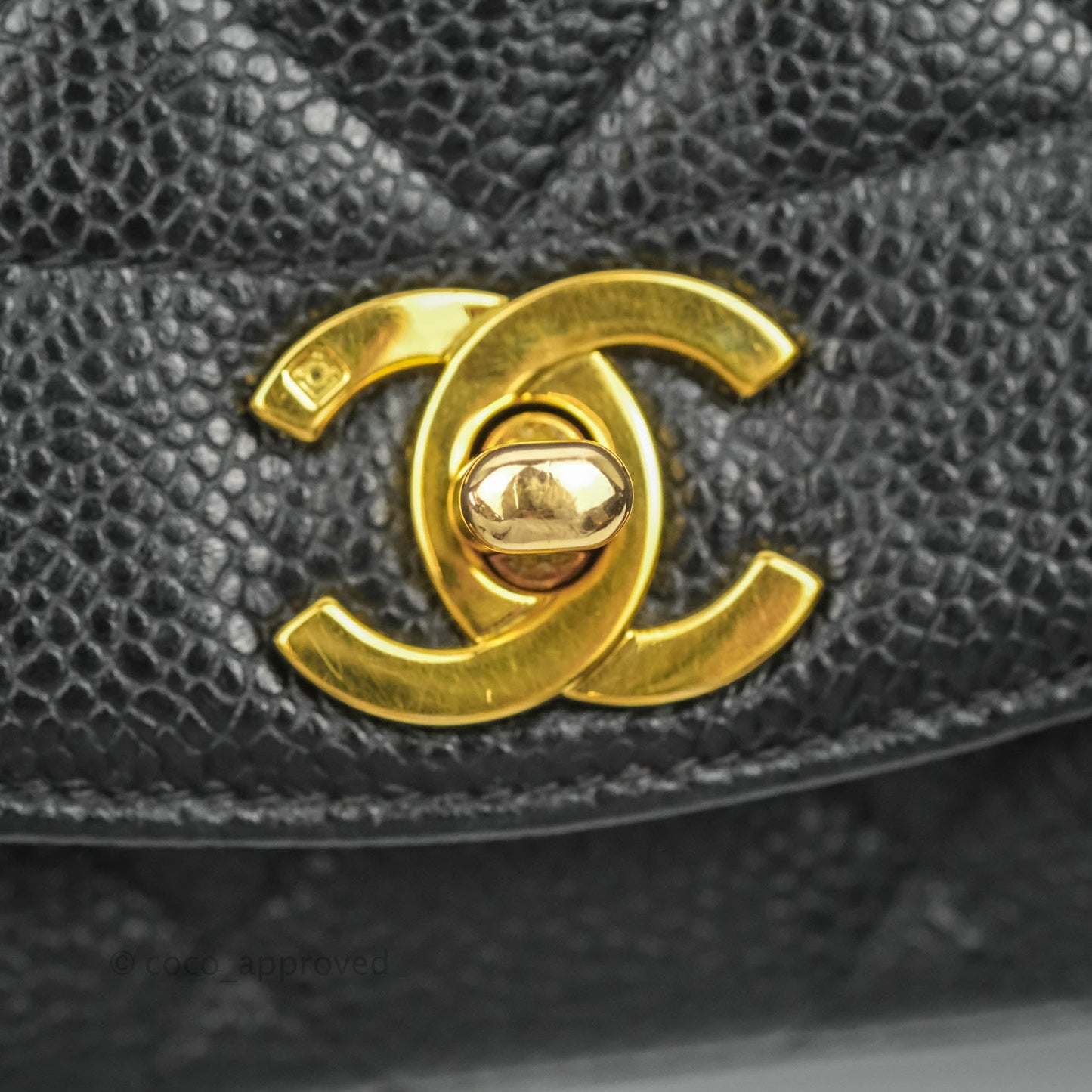 Chanel Small Vintage Quilted Classic Diana Flap Bag Black Caviar 24K Gold Hardware