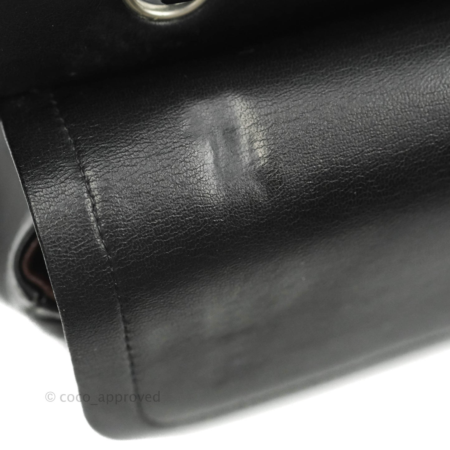 Chanel Classic M/L Medium Double Flap Black Lambskin Silver Hardware