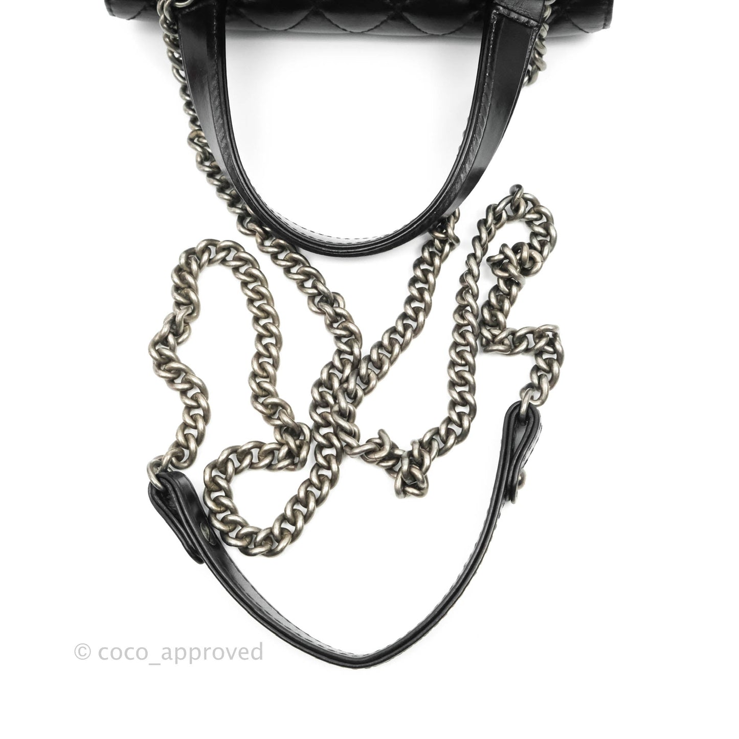 Chanel Quilted Double Sided Flap Black Aged Calfskin Ruthenium Hardware