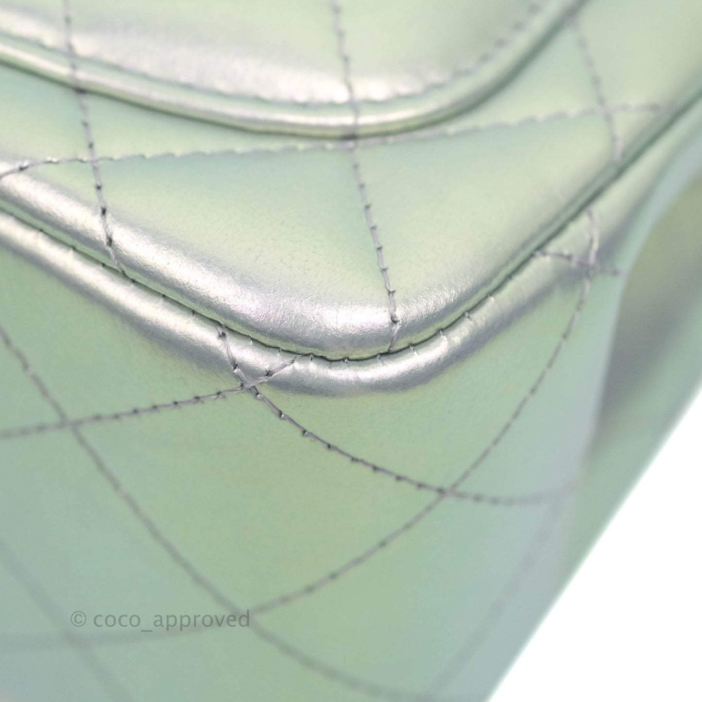 Chanel Mini Square Quilted Iridescent Lilac Silver Hardware 21K