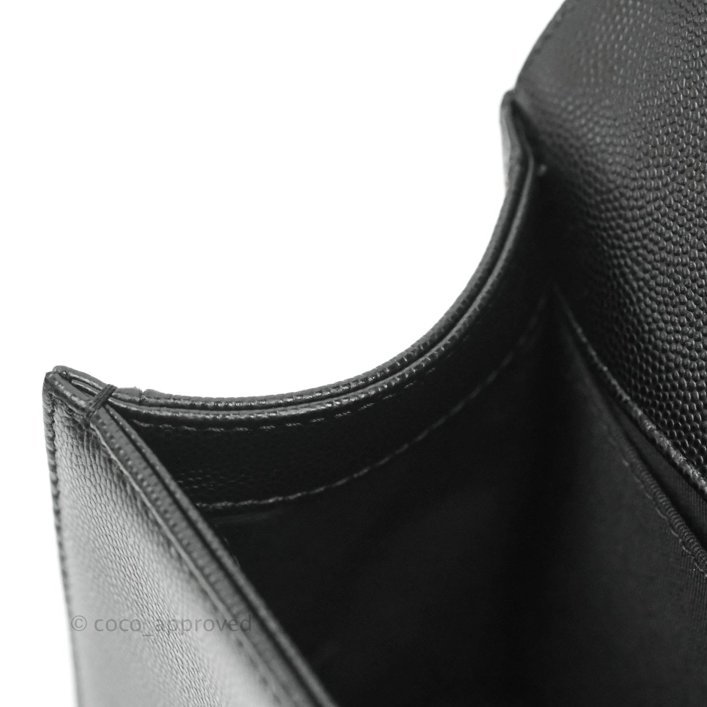 Chanel Quilted Medium Boy Bag Black Caviar Ruthenium Hardware