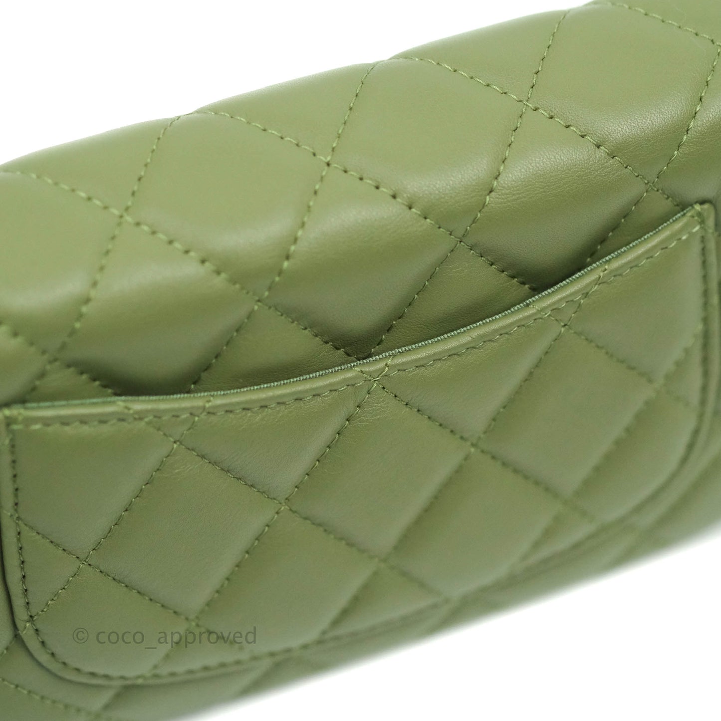 Chanel Clutch with Chain Olive Calfskin Aged Gold Hardware