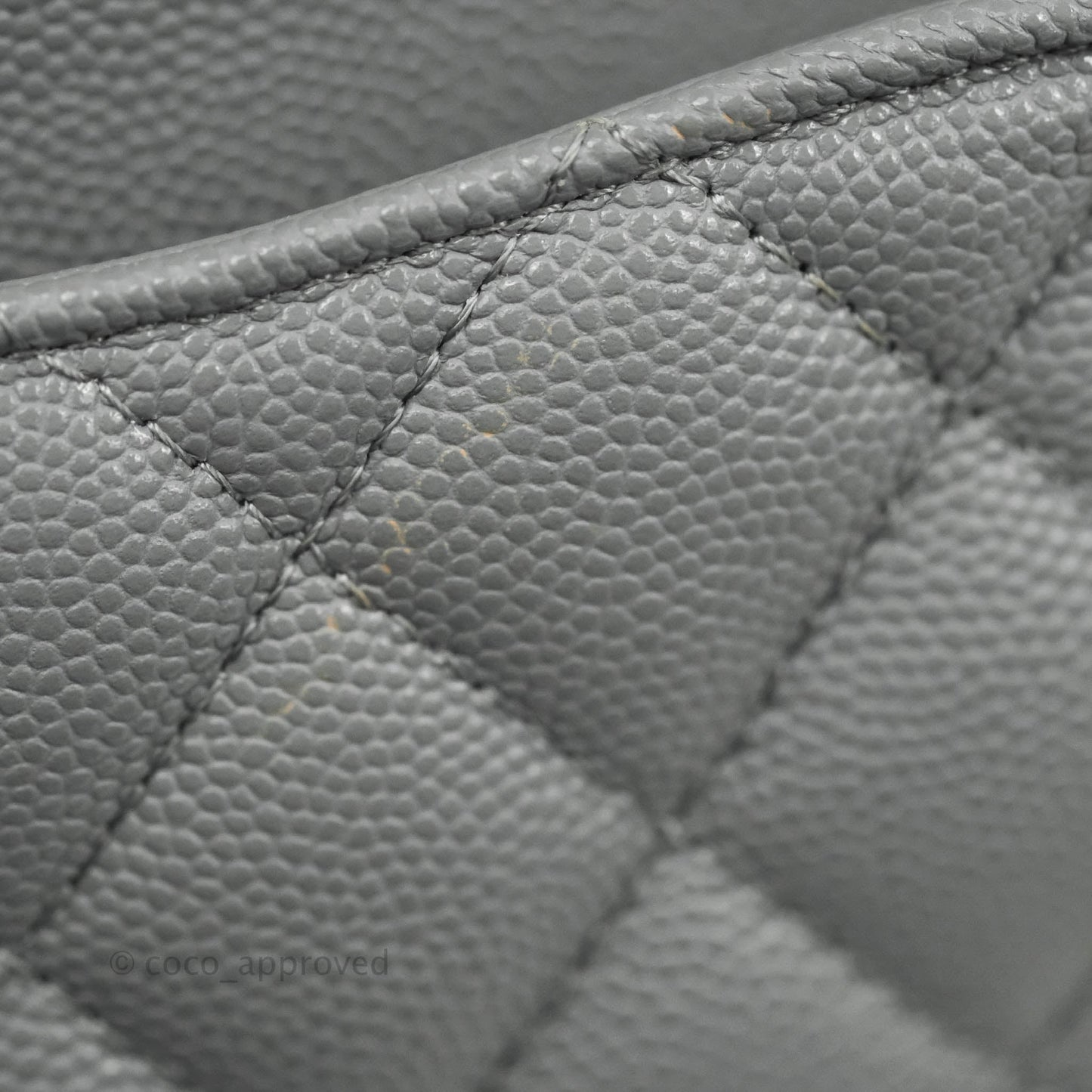 Chanel Small Classic Quilted Flap Grey Caviar Gold Hardware 20C