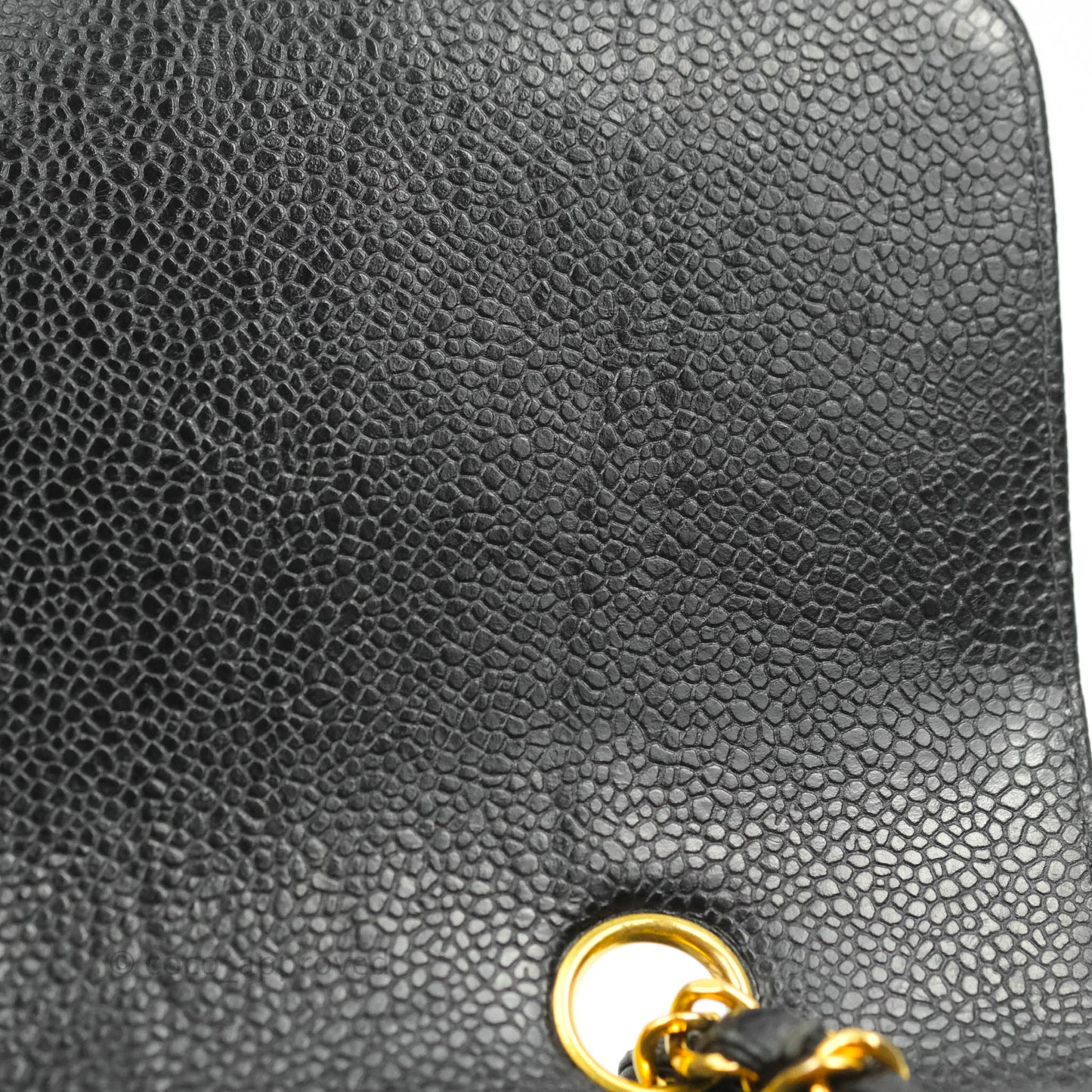 Chanel Small Vintage Quilted Classic Diana Flap Bag Black Caviar 24K Gold Hardware