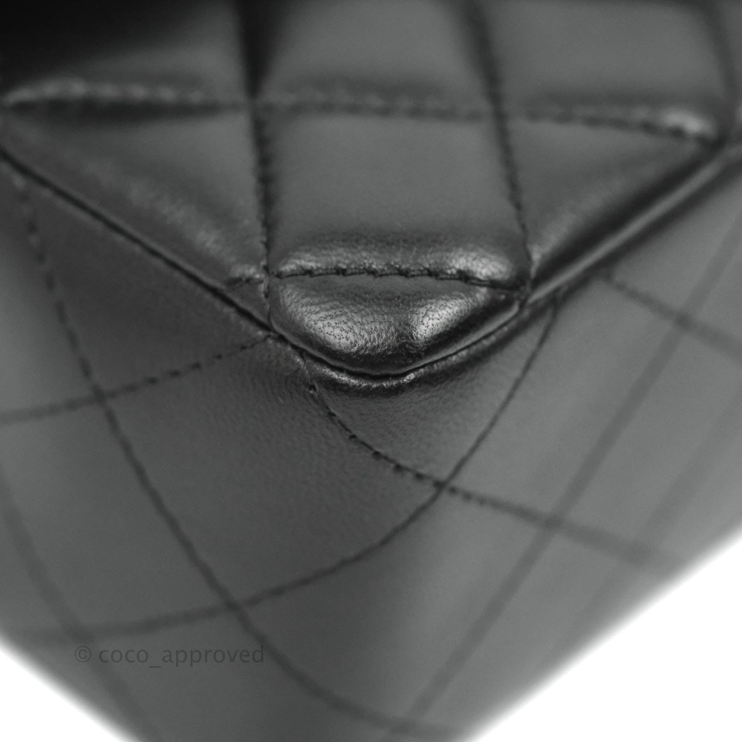 Chanel Quilted Mini Rectangular Black Lambskin Silver Hardware