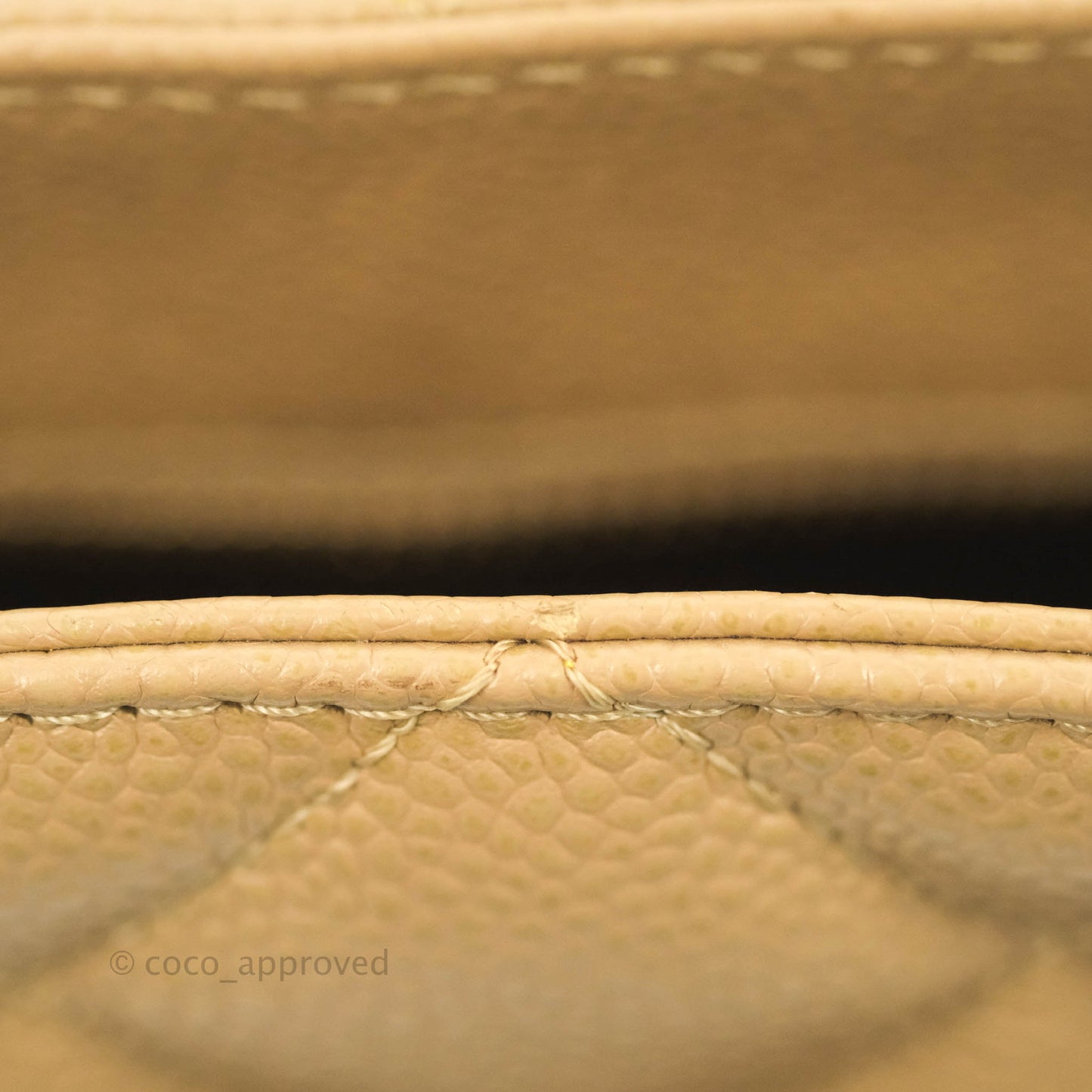 Chanel Vintage CC Dark Beige Caviar Tote Bag Gold Hardware