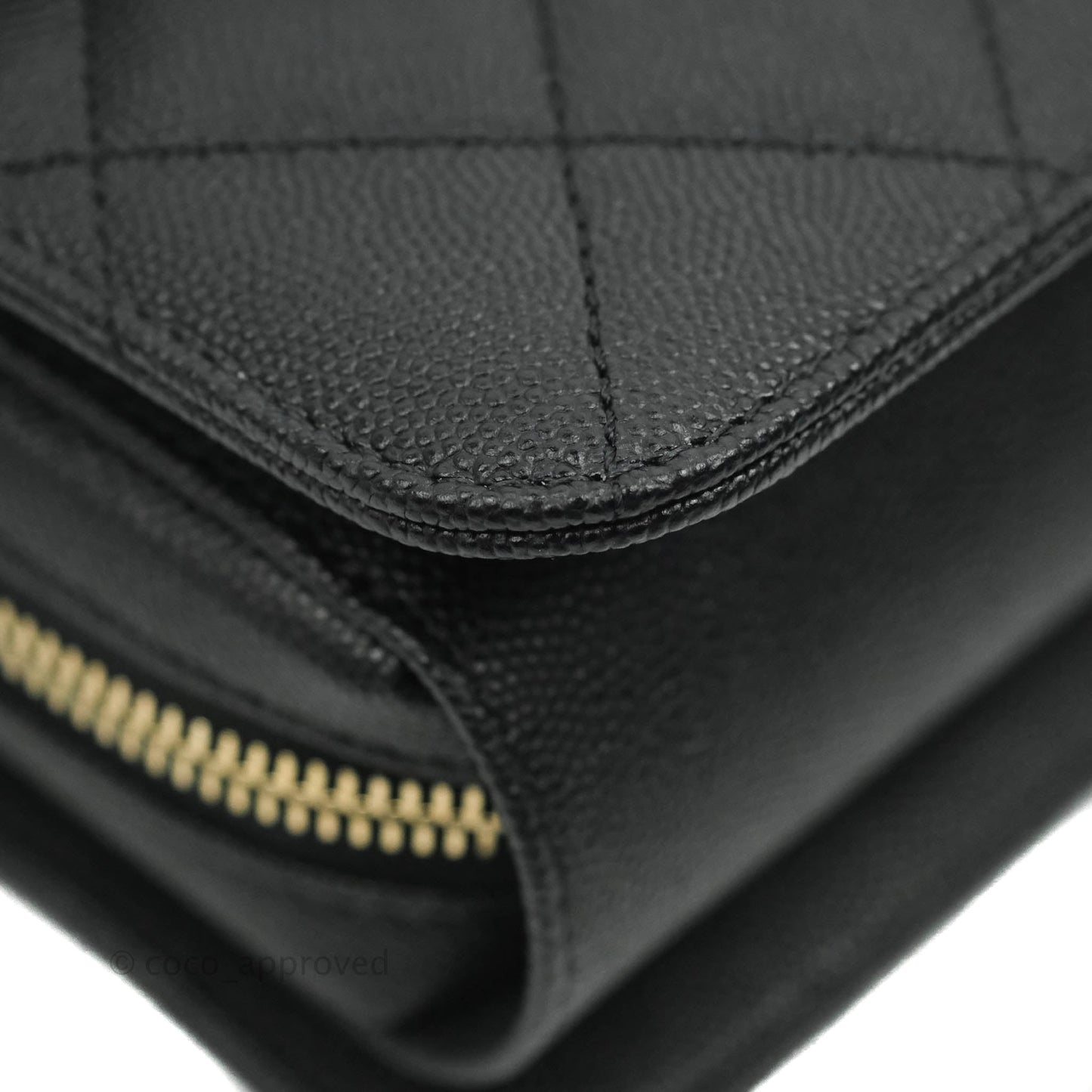 Chanel Quilted Like The Wallet Medium Flap Black Caviar Gold Hardware 22C