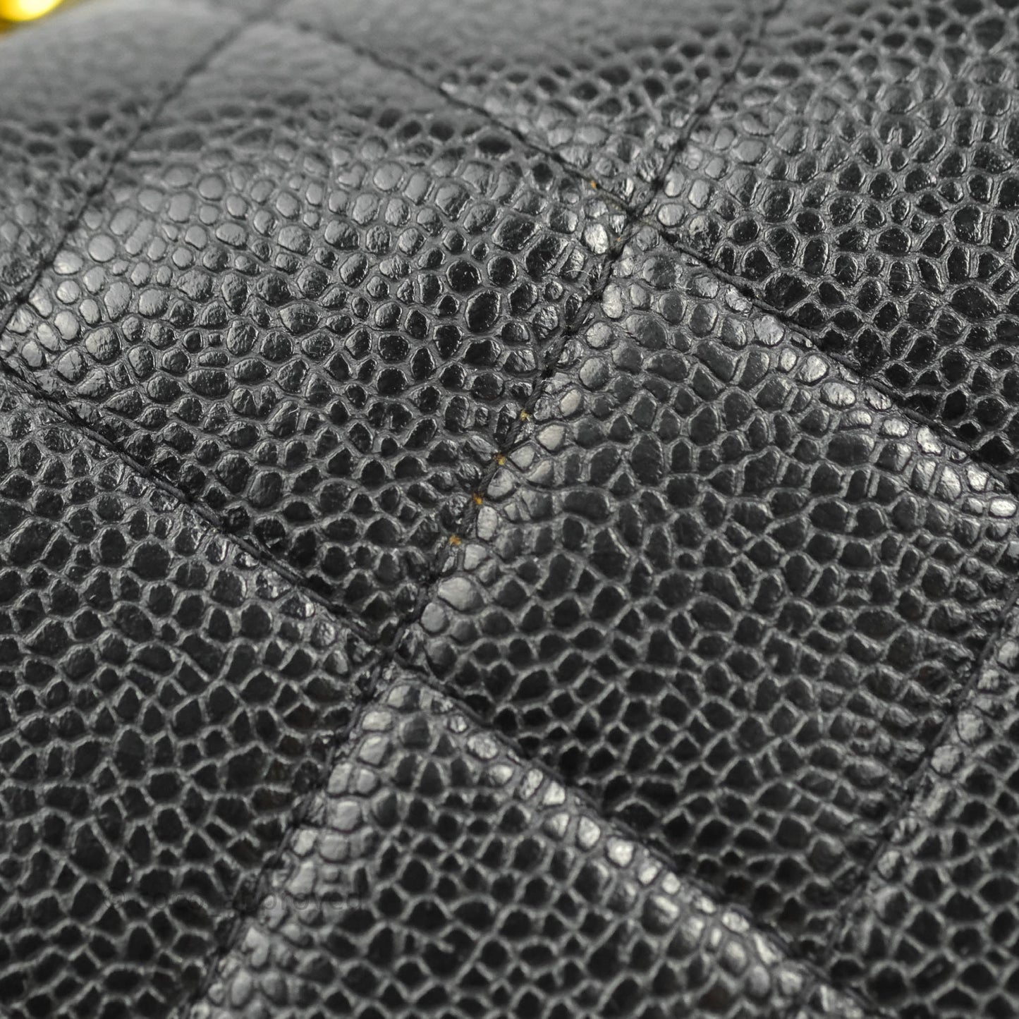 Chanel Small Vintage Quilted Classic Diana Flap Bag Black Caviar 24K Gold Hardware
