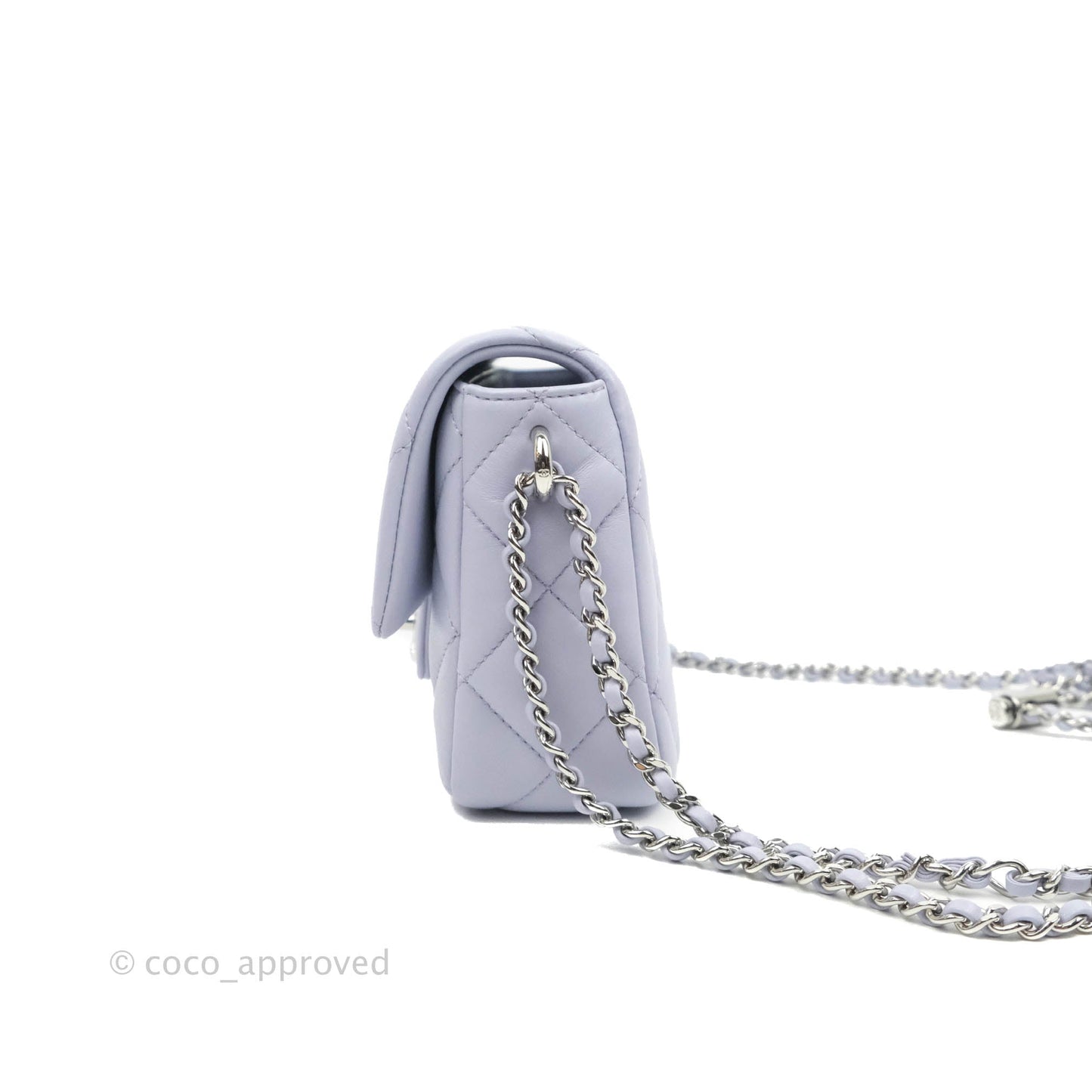 Chanel Quilted My Perfect Mini With Pearl Lilac Lambskin Silver Hardware