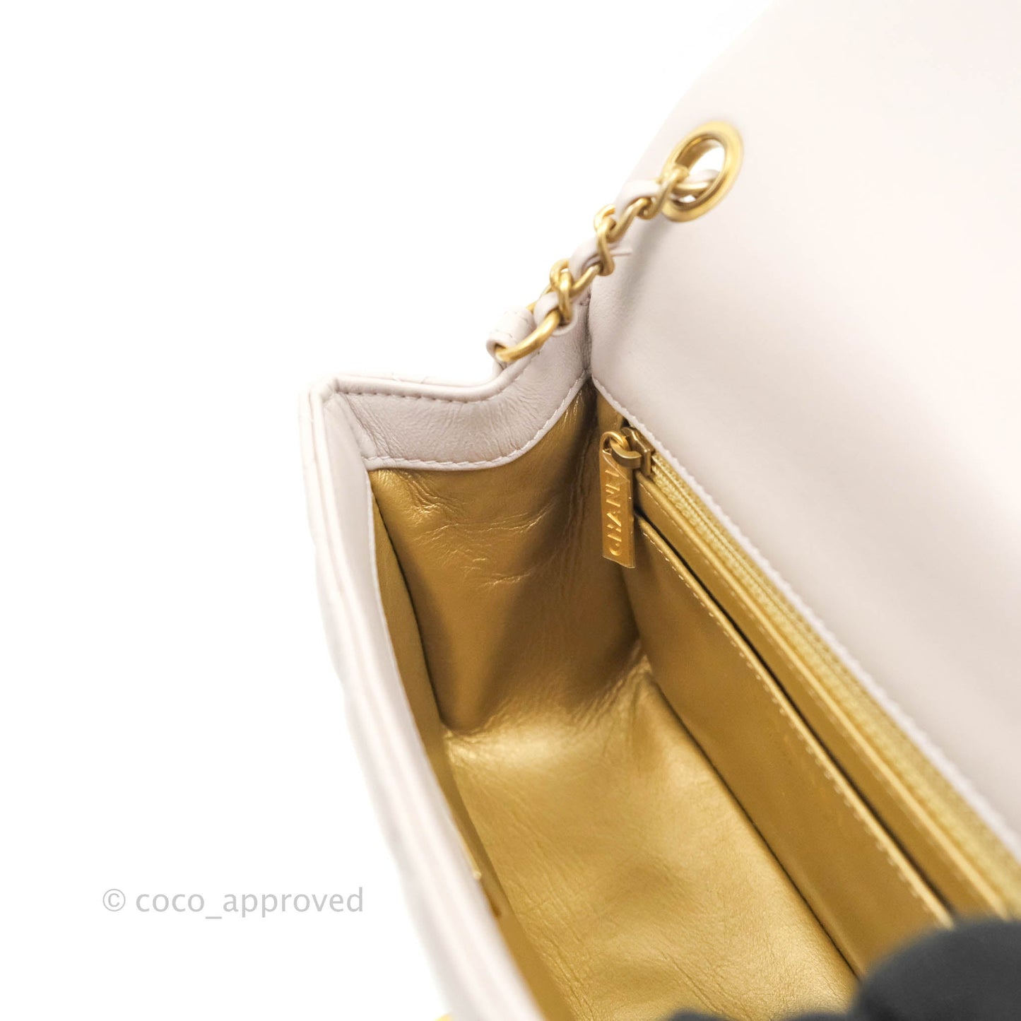 Chanel Mini Square Pearl Crush Quilted Pale Lilac Lambskin Gold Hardware