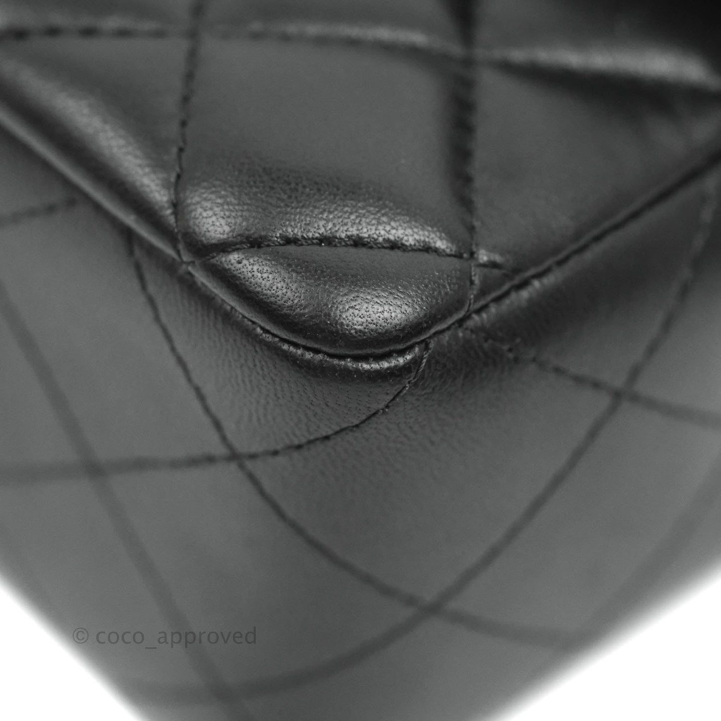Chanel Quilted Mini Rectangular Black Lambskin Silver Hardware