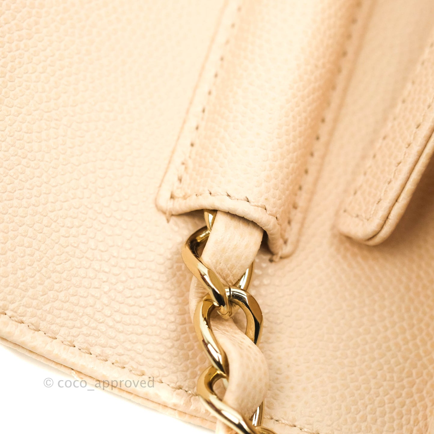 Chanel Quilted Small Like The Wallet Flap Light Beige Caviar Light Gold Hardware 22C