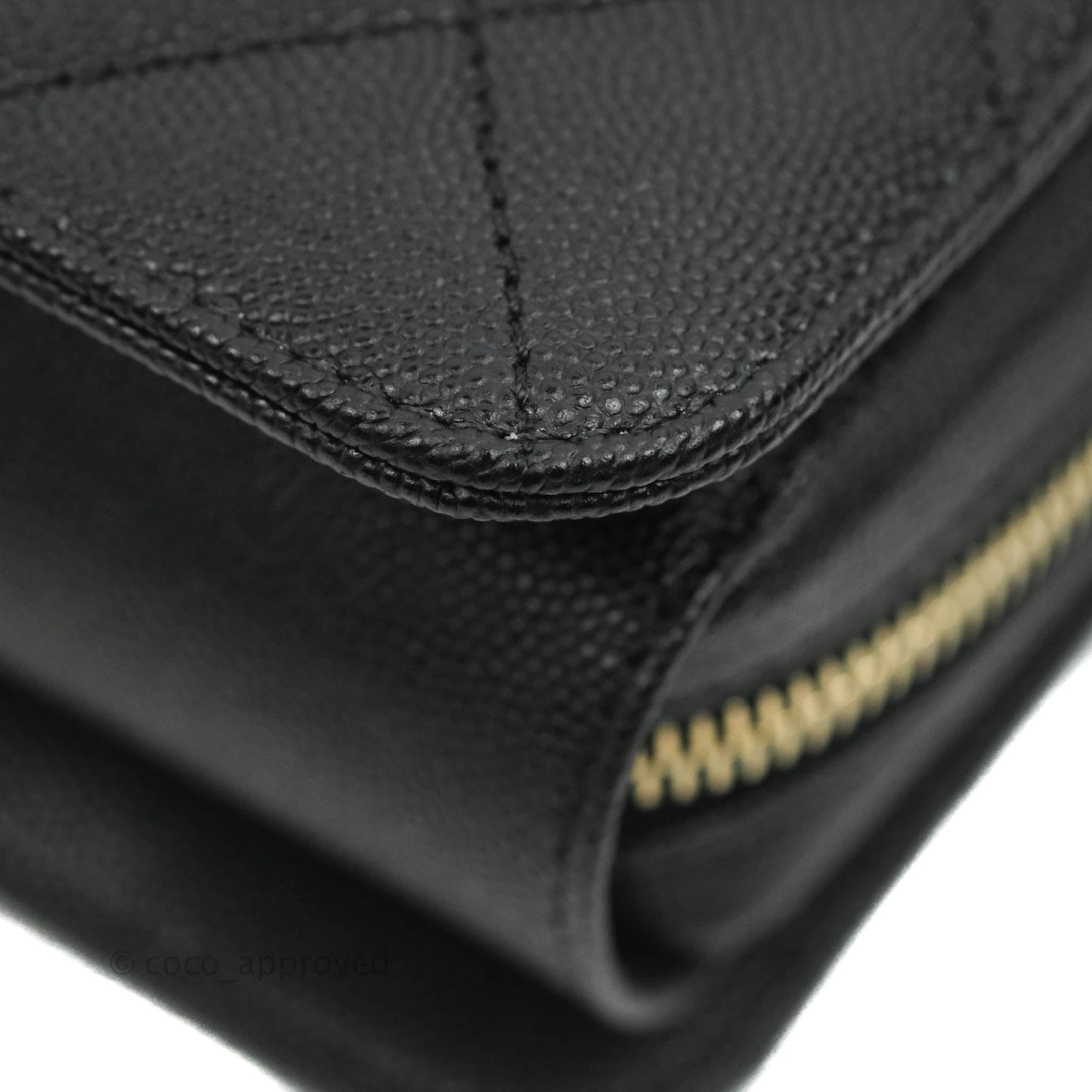 Chanel Quilted Like The Wallet Medium Flap Black Caviar Gold Hardware 22C