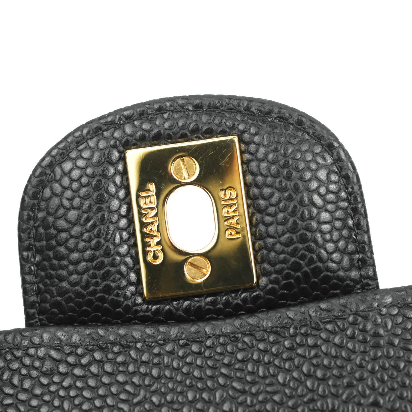 Chanel Medium M/L Quilted Classic Flap Black Caviar Gold Hardware