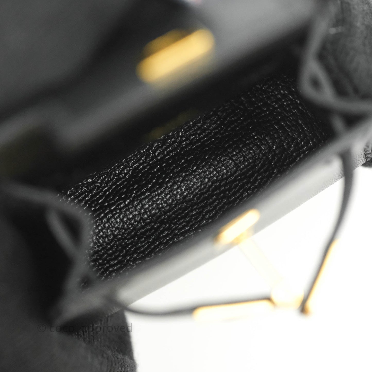 Hermès Kelly Twilly Around Bag Charm Black Tadelakt Gold Hardware