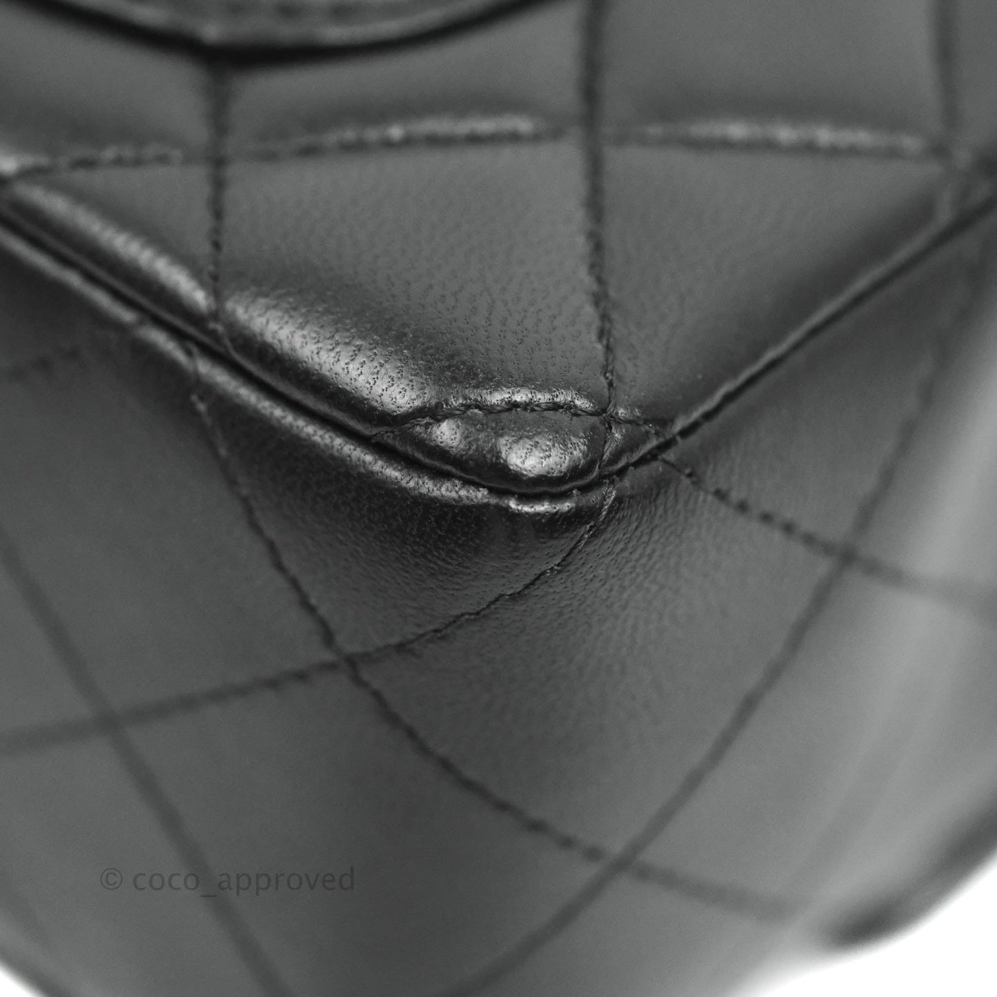 Chanel Quilted Mini Rectangular Black Lambskin Silver Hardware