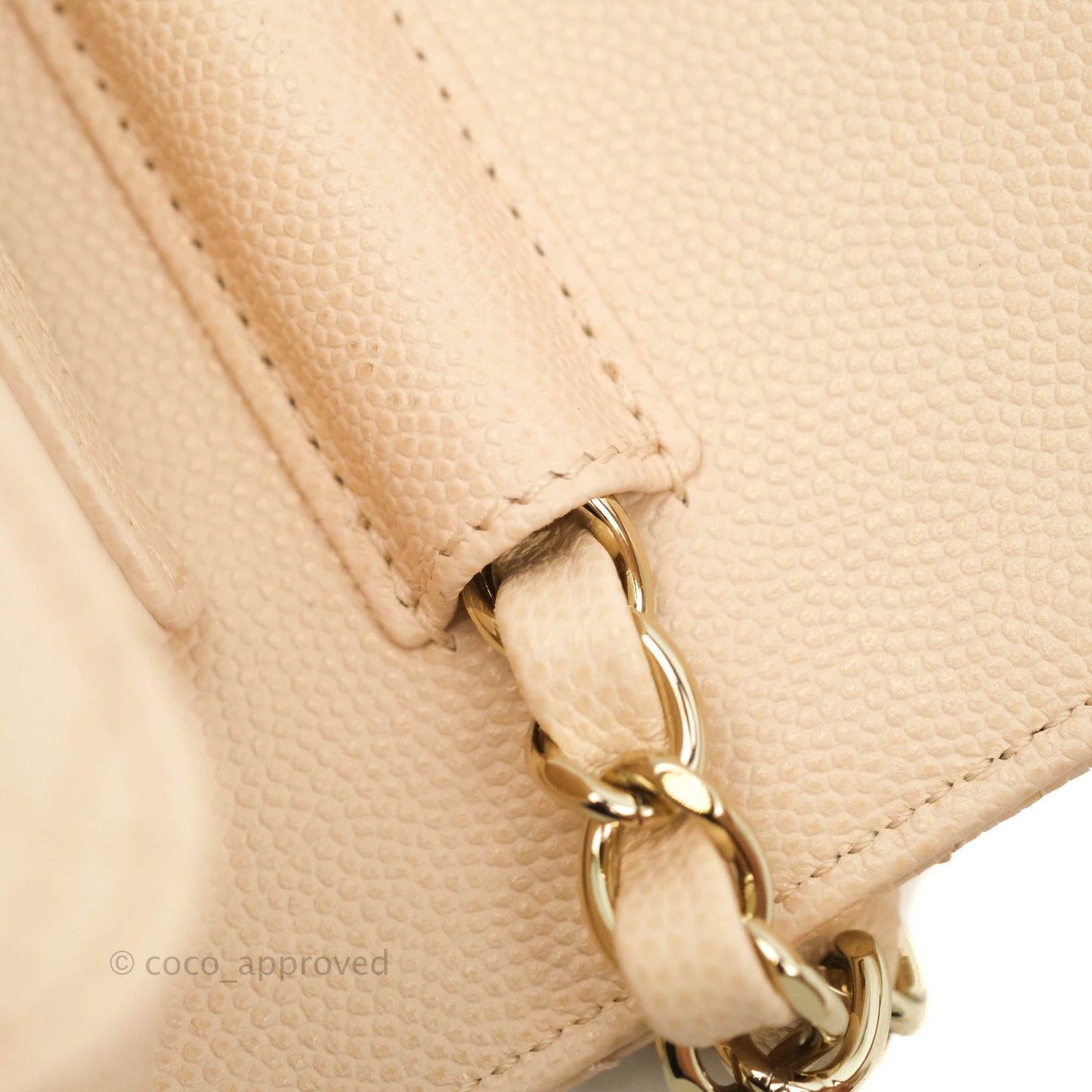 Chanel Quilted Small Like The Wallet Flap Light Beige Caviar Light Gold Hardware 22C