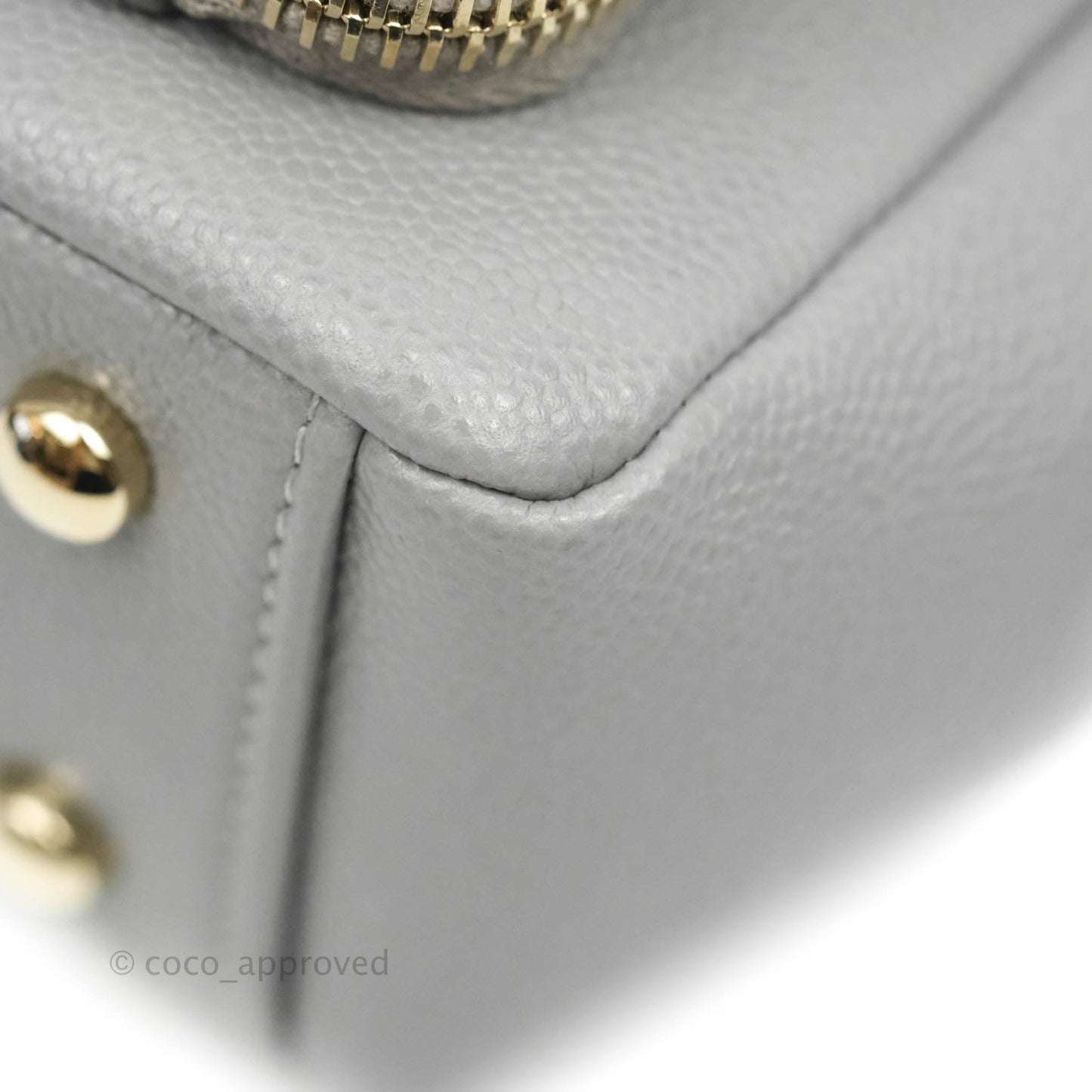 Chanel Quilted Small Business Affinity Flap Grey Caviar Gold Hardware