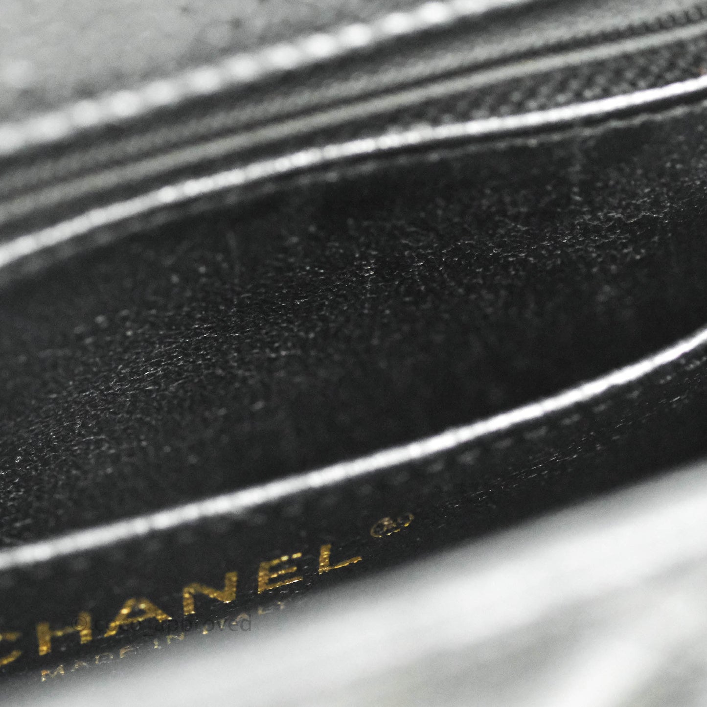 Chanel Quilted Mini Square Flap Bag Black Caviar Aged Gold Hardware