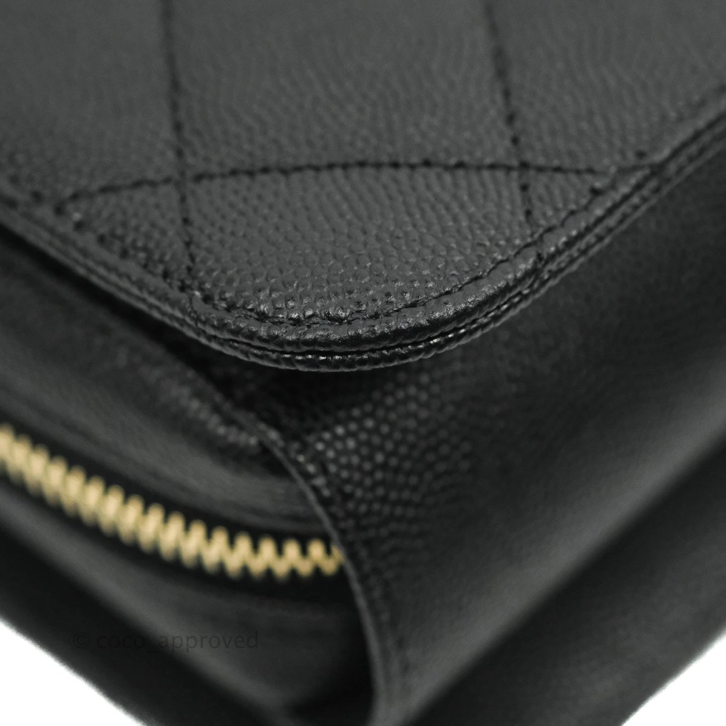 Chanel Quilted Like The Wallet Medium Flap Black Caviar Gold Hardware 22C