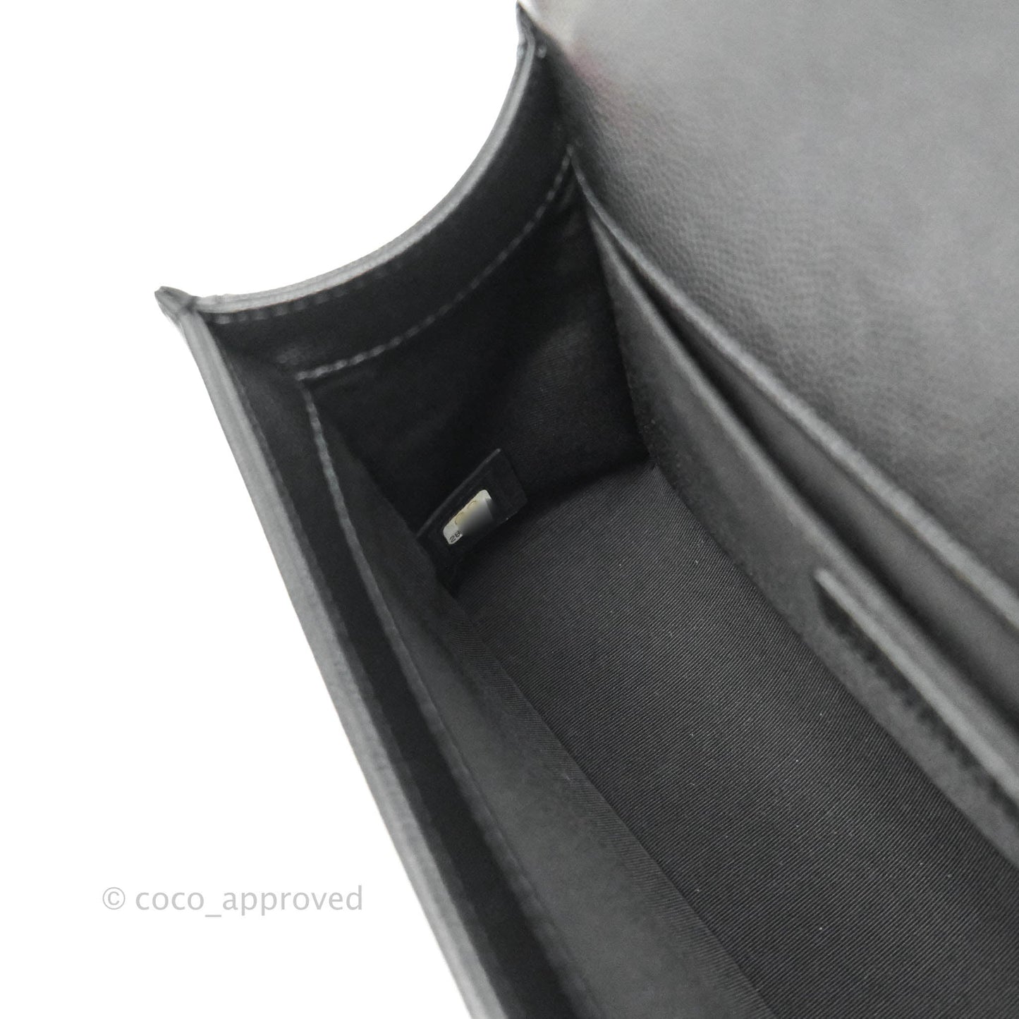 Chanel Quilted Medium Boy Bag Black Caviar Ruthenium Hardware