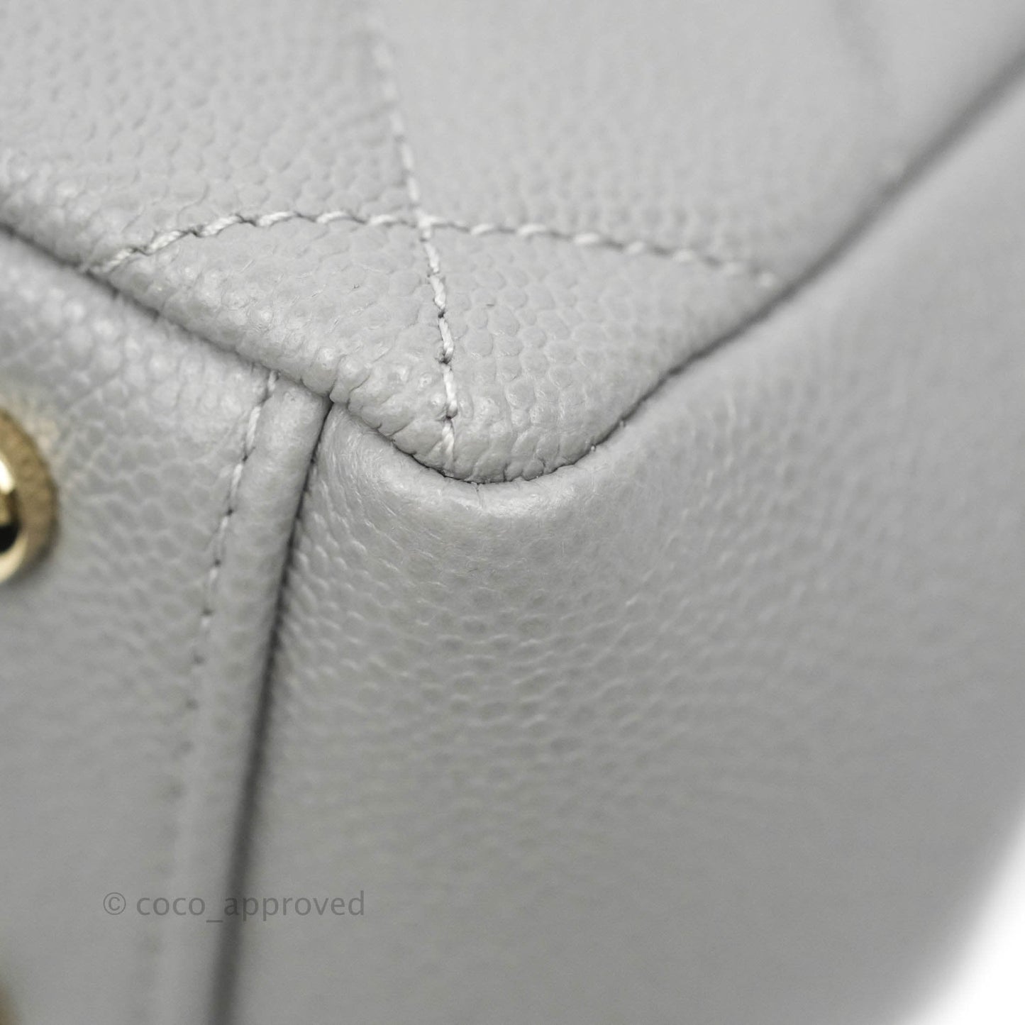 Chanel Quilted Small Business Affinity Flap Grey Caviar Gold Hardware