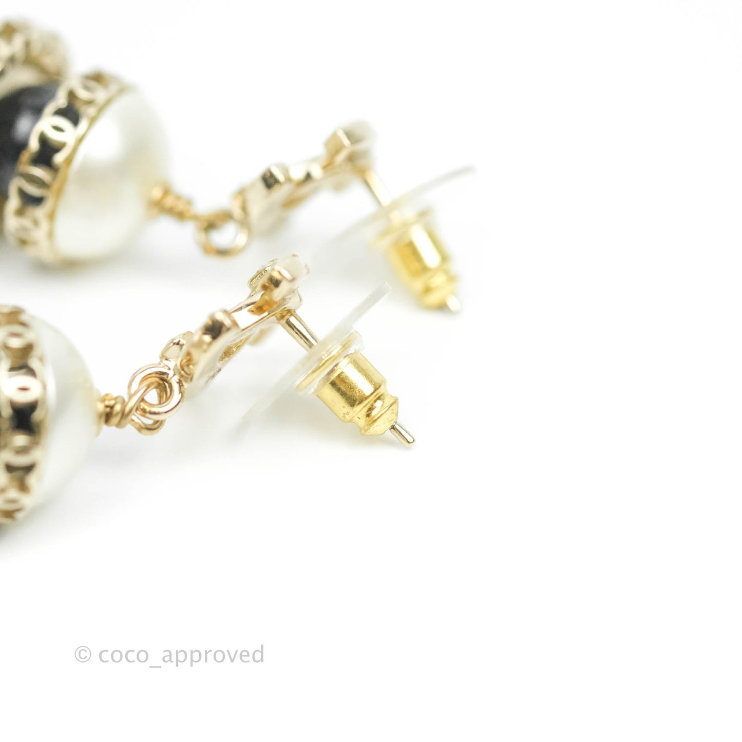 Chanel Crystal CC Pearl Drop Earrings 21A