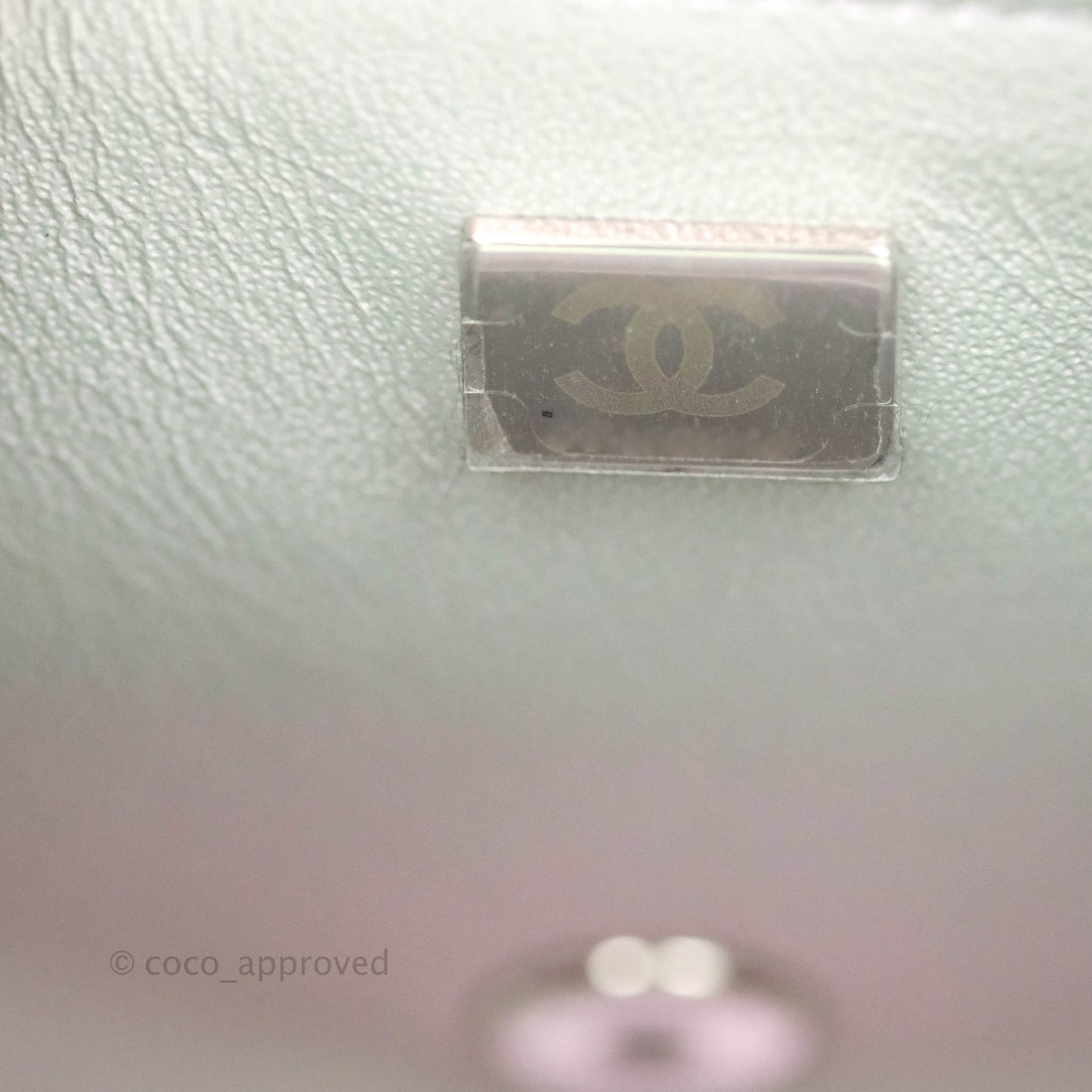 Chanel Mini Square Quilted Iridescent Lilac Silver Hardware 21K