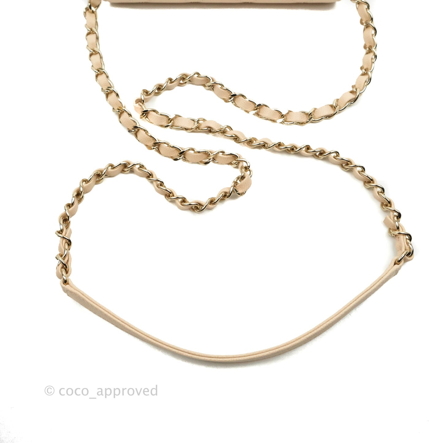 Chanel Quilted Small Like The Wallet Flap Light Beige Caviar Light Gold Hardware 22C