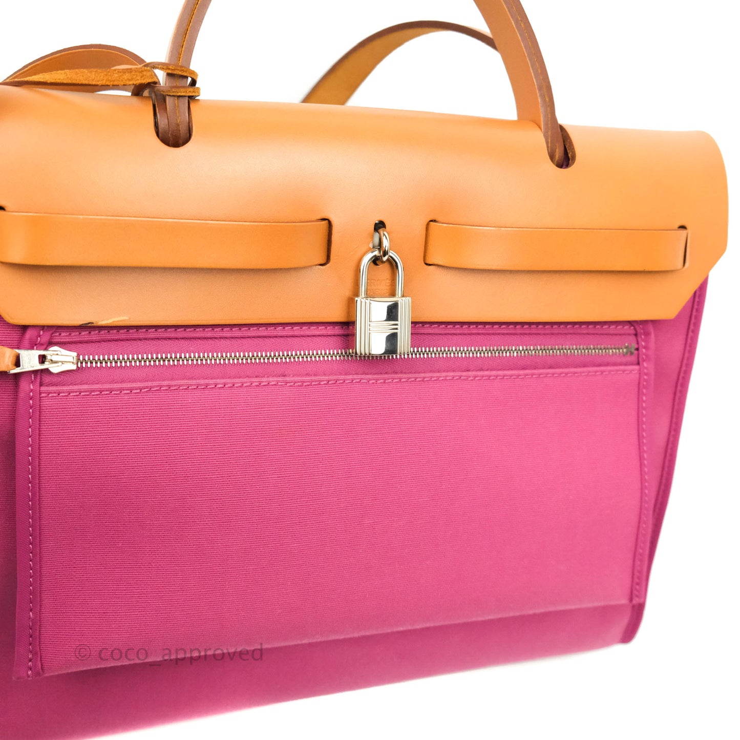Hermès Herbag Zip 31 Rose Pourpre Tan Leather Palladium Hardware