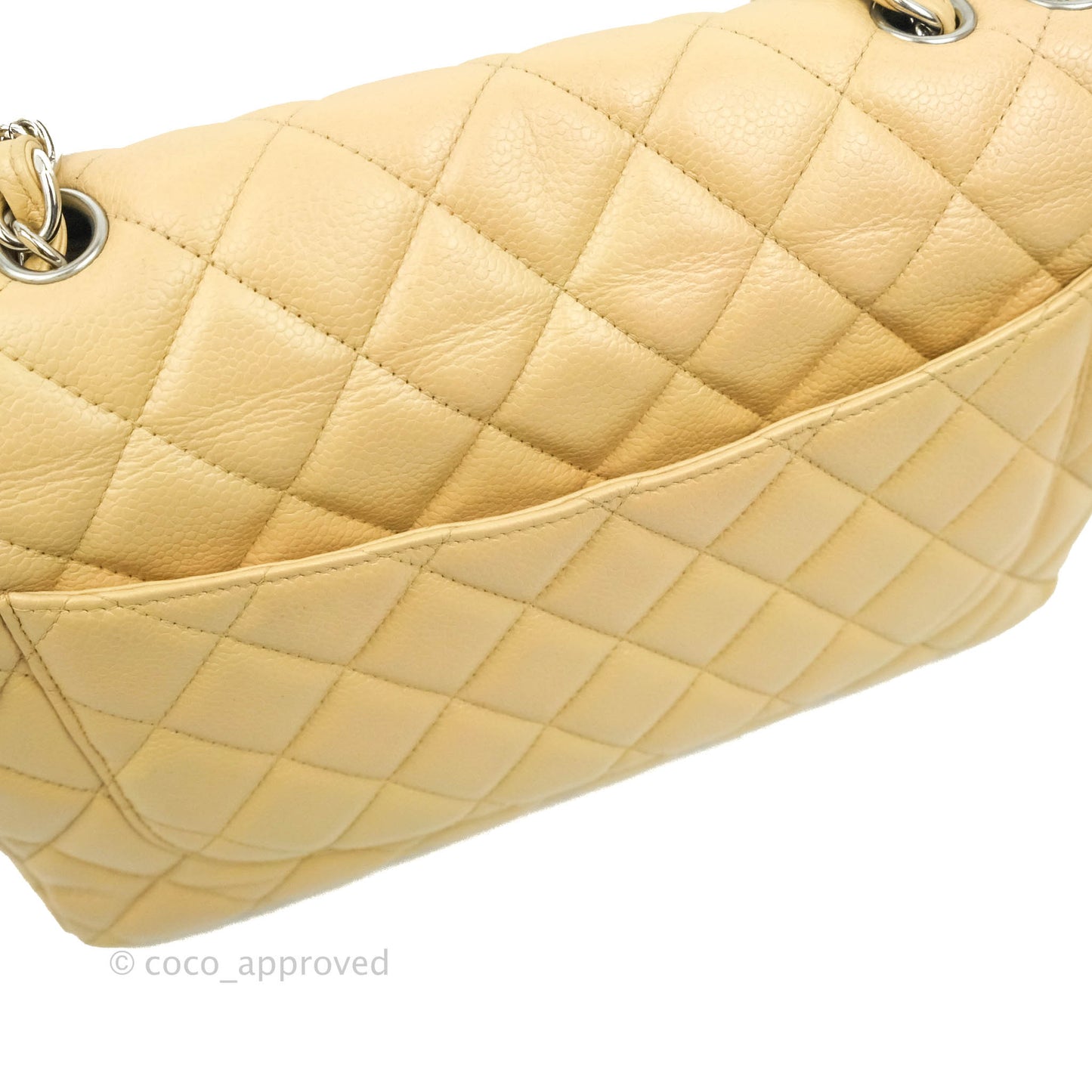 Chanel Jumbo Single Flap Beige Caviar Silver Hardware