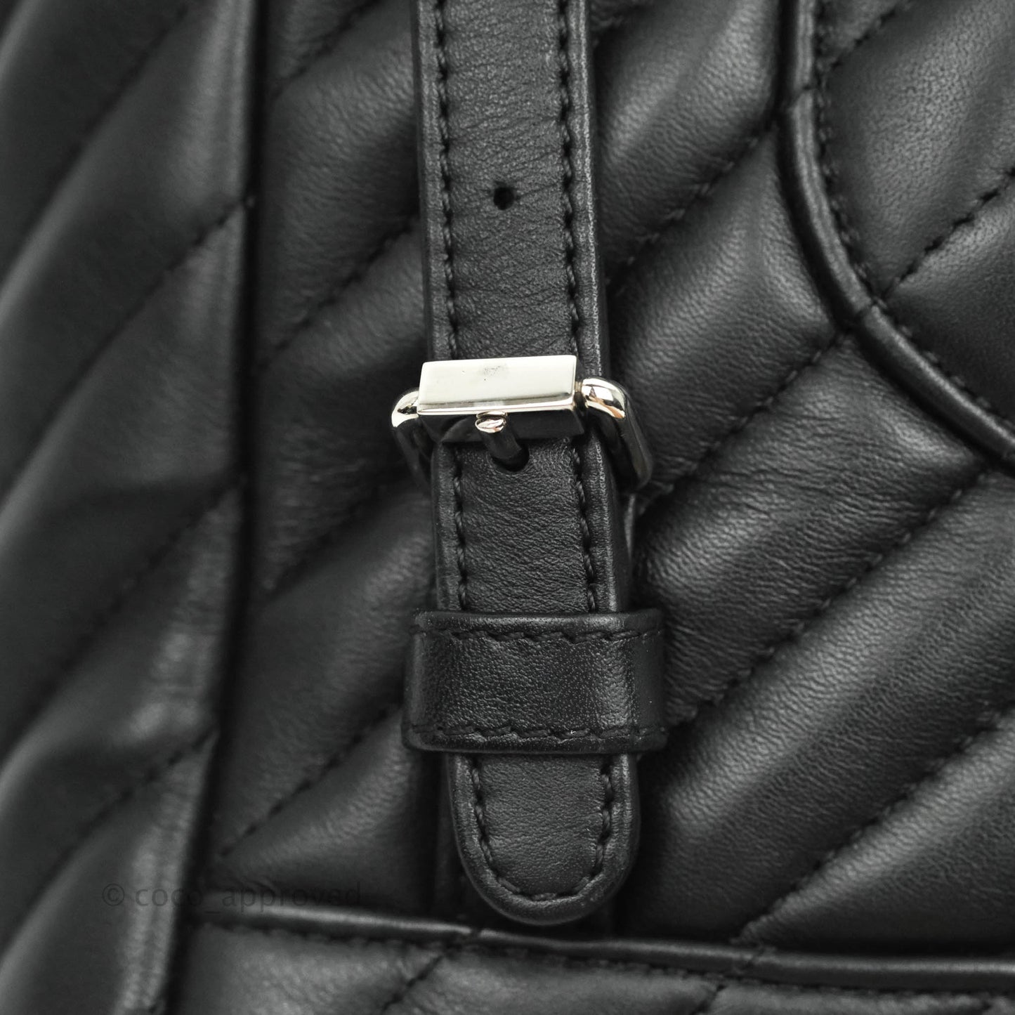 Chanel Medium Chevron Urban Spirit Backpack Black Calfskin Silver Hardware