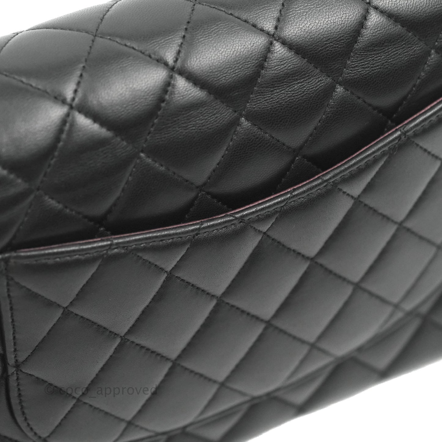 Chanel Classic M/L Medium Double Flap Black Lambskin Silver Hardware