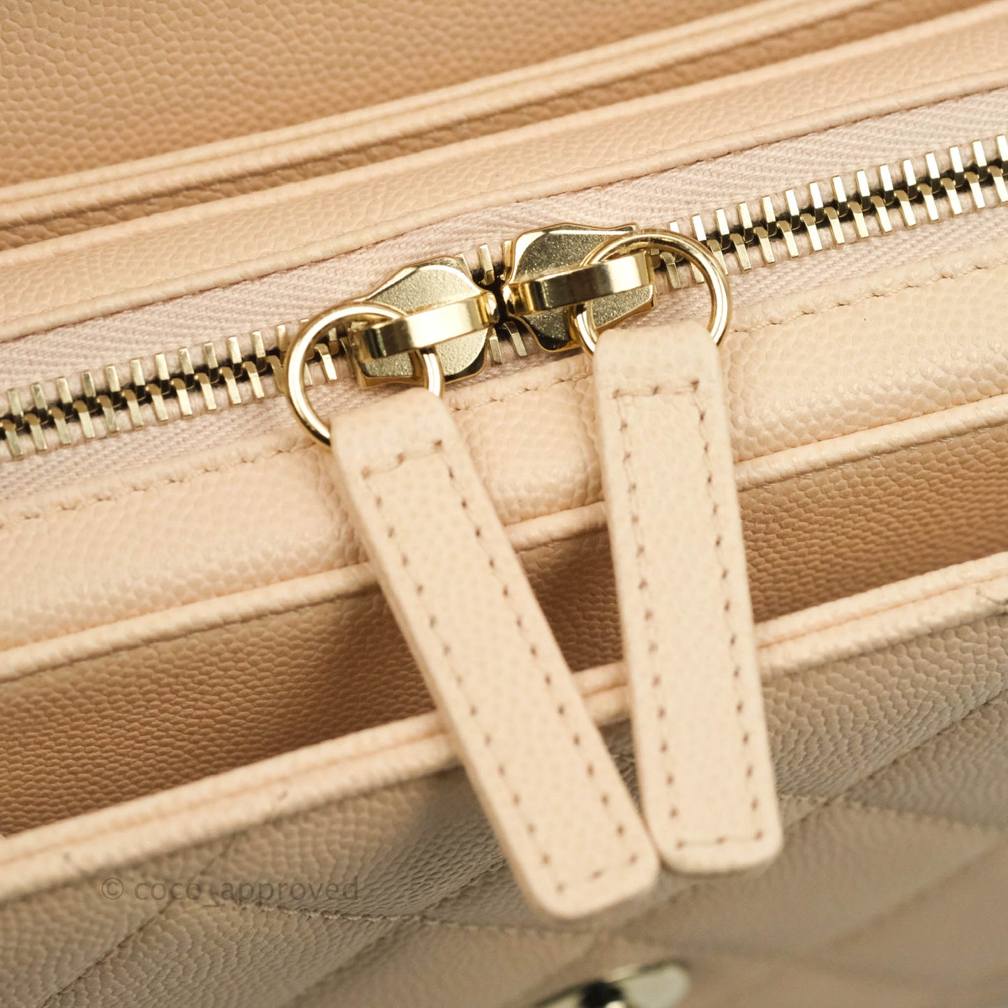 Chanel Quilted Small Like The Wallet Flap Light Beige Caviar Light Gold Hardware 22C